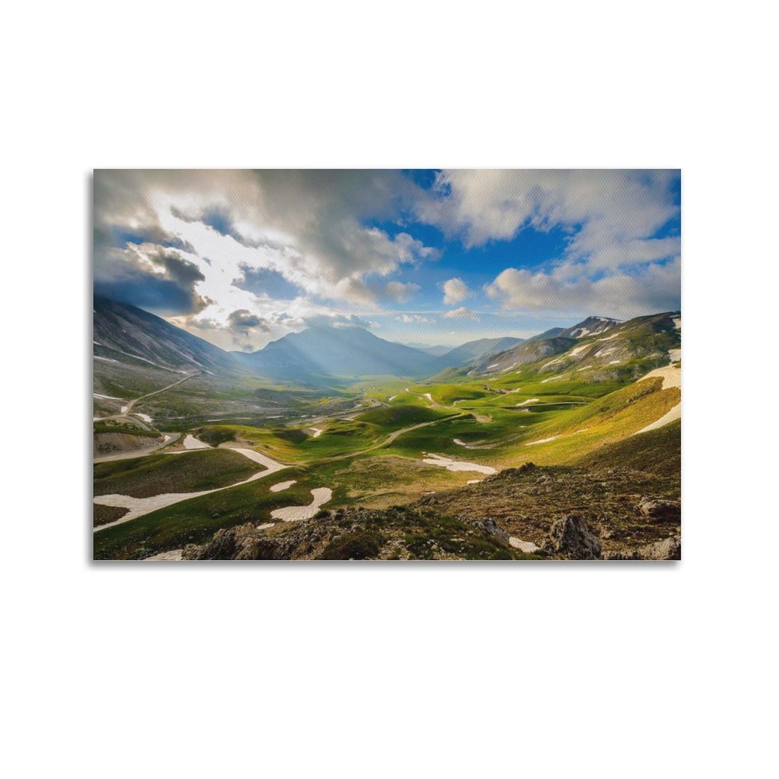 CXHJCA Mural Nature Poster Mountains Italy Sky Valley Scenery Poster Decorative Painting Canvas Wall Posters And Art Picture Print Modern Family Bedroom Decor Posters 24x36inch(60x90cm)