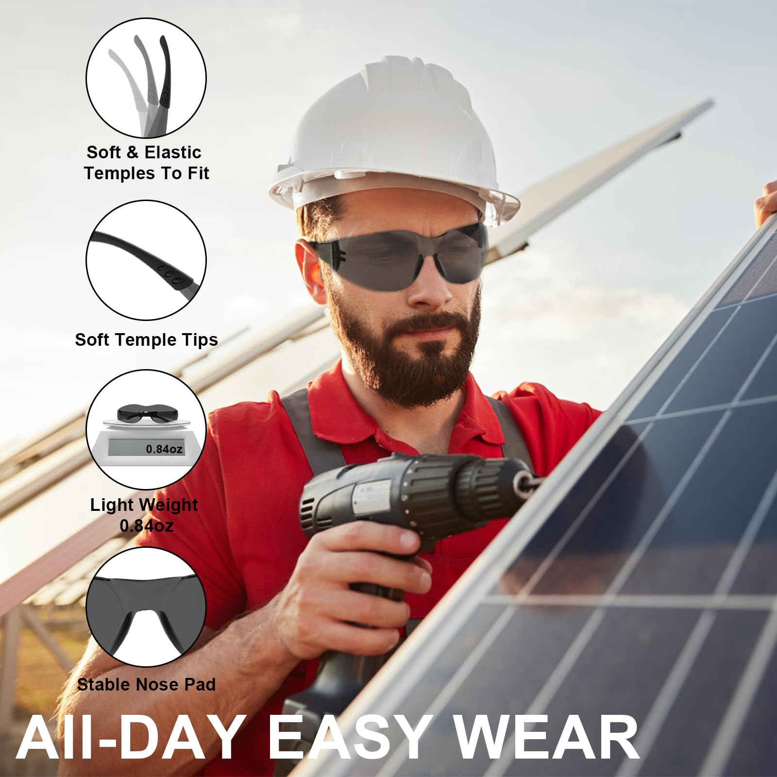 Gafas de seguridad para hombres y mujeres, ANSI Z87.1, gafas de seguridad a granel para exteriores