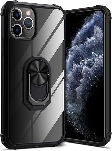 Funda con función atril para iPhone 11 Pro Max de 6.5 pulgadas (2019), funda transparente de protección contra caídas, carcasa delgada para