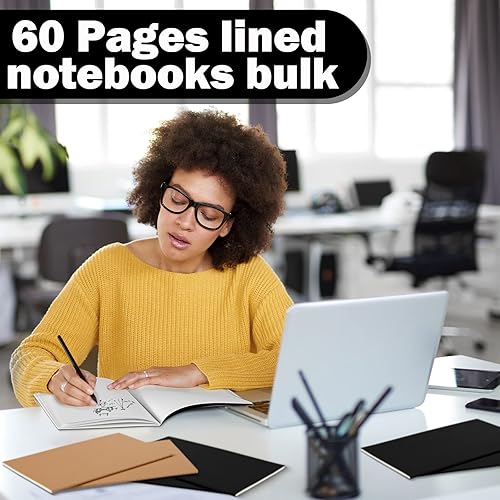 Miniatura 5 de Fuutreo Paquete de 300 cuadernos de papel kraft tamaño A6 con forro pequeño, cuaderno de bolsillo a granel para niños, estudiantes, escuela,