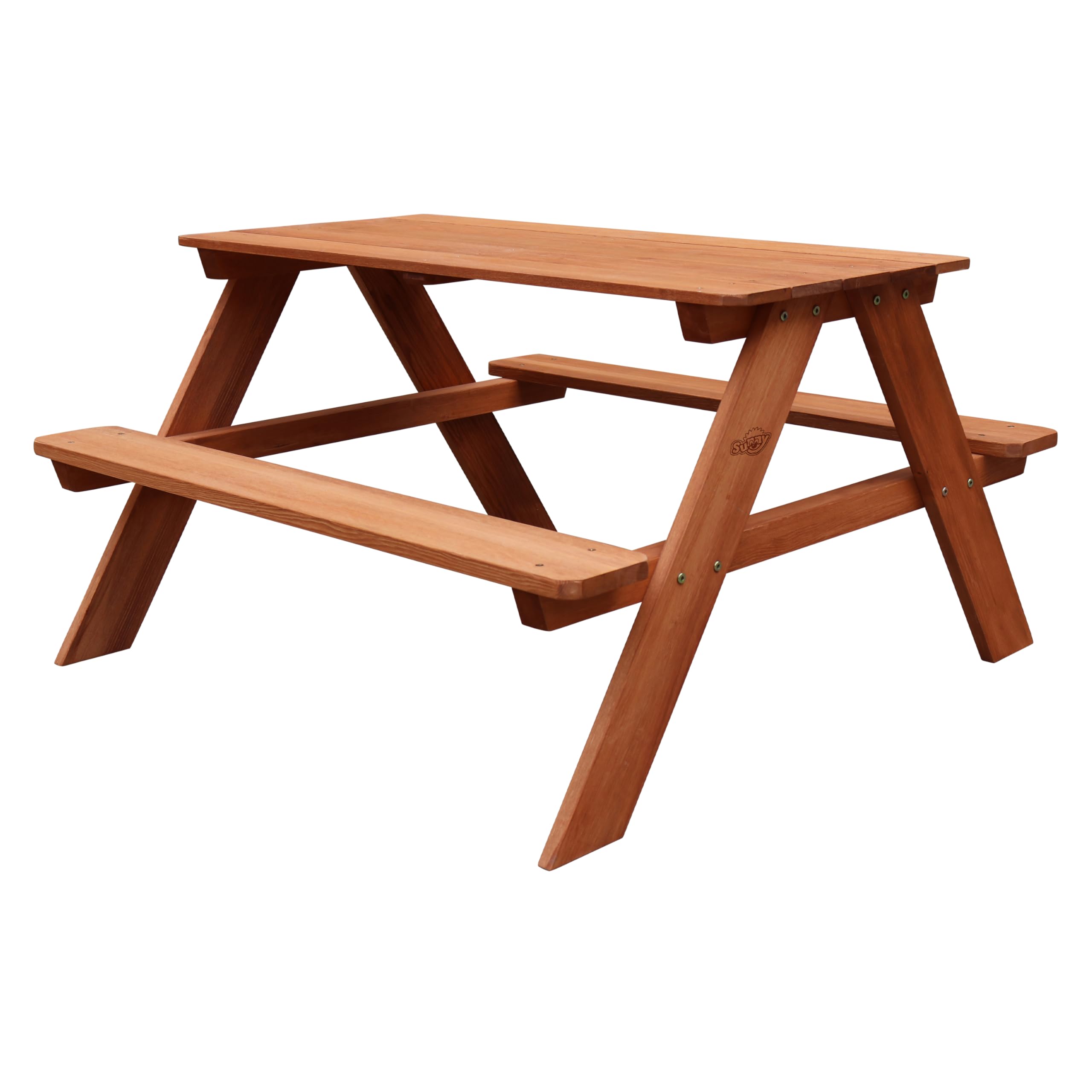 Sunny Dave Table Pique Nique en Bois, Marron | Table De Pique Nique Enfant pour Le Jardin, Table Picnic, Table Picnic Bois - 89 X 89 X 50,5 Cm