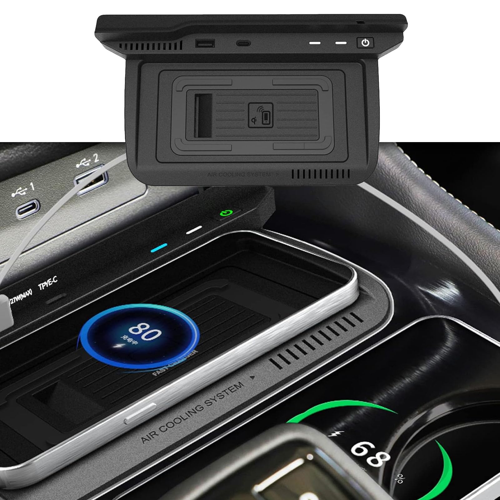 Cargador De Coche Inalámbrico para Nissan X-Trail Rogue S,SV,SL,2021-2023 Cargador De Teléfono Inalámbrico para Coche Panel De Consola Central Cargador Inalámbrico para Todos Los Teléfonos Qi