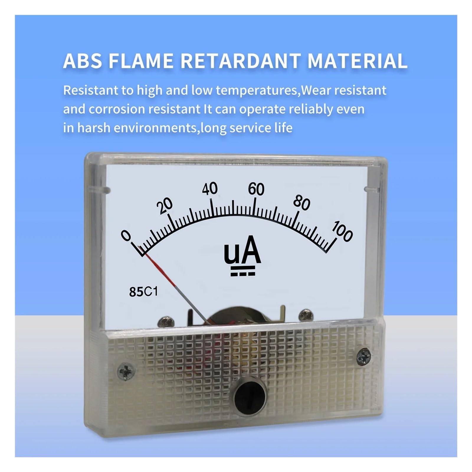 Instrumentos de panel de corriente analógica, Medidor de panel amperímetro mecánico analógico 85C1 DC con puntero for medición de corriente de 20uA a 1000uA(25uA)