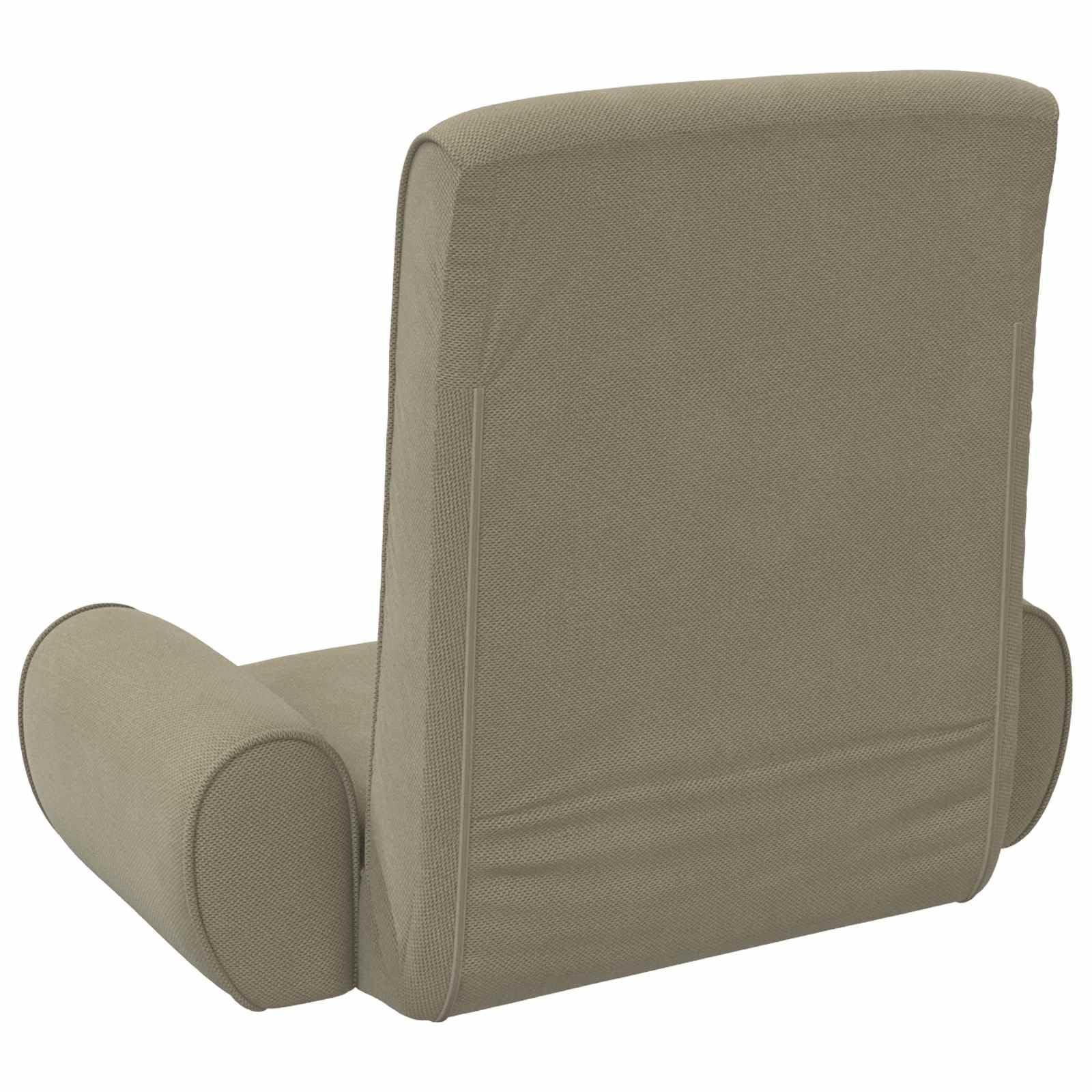 Regulowane krzesło podłogowe khaki gruby welur z wyściełanym siedziskiem, oparciem pod wieloma kątami, ergonomicznie składane, do salonu, sypialni, medytacji, jogi, czytania i gier