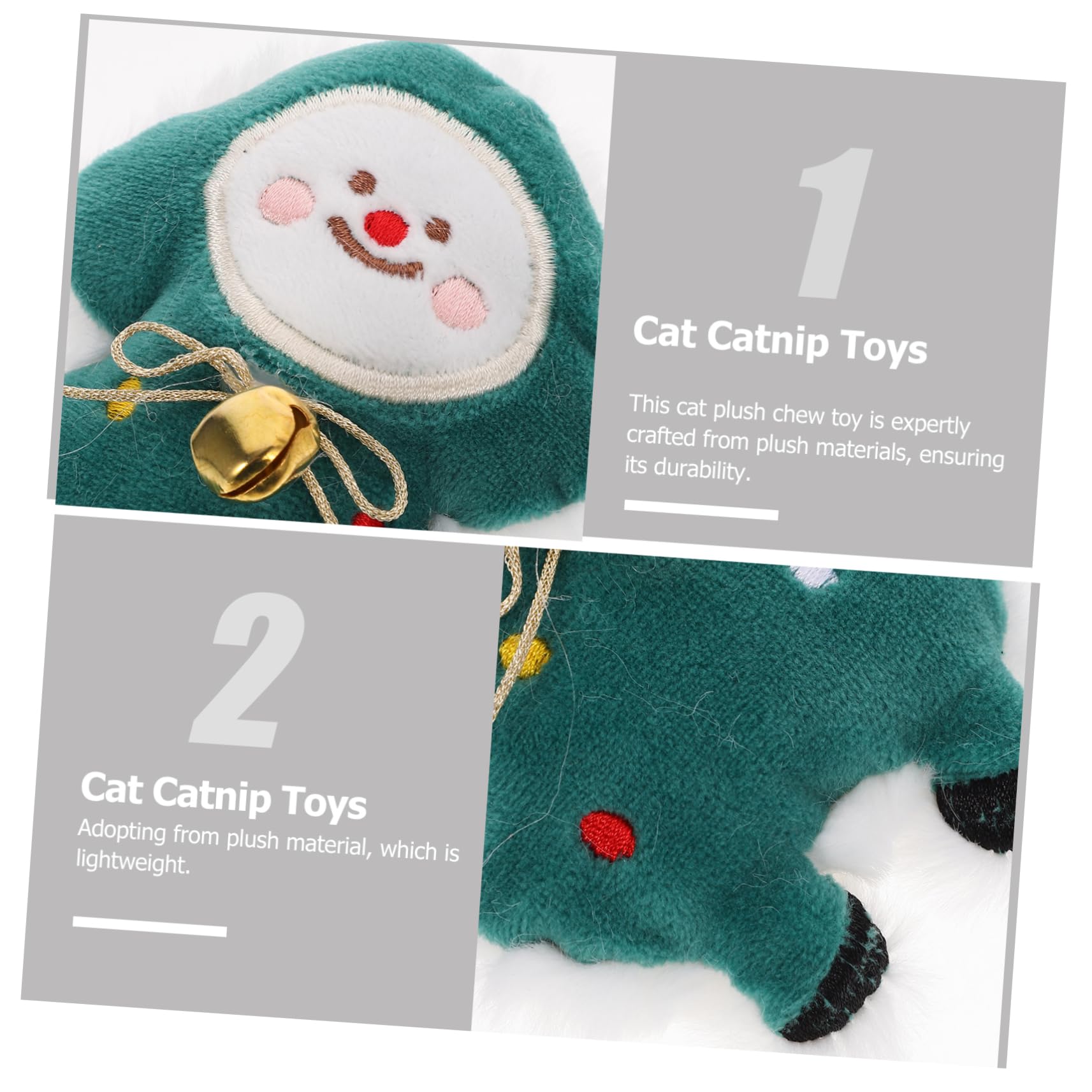 HANABASS 12pezzi Giocattoli Per Gatti Catnip Forma Di Albero Di Natale Giocattoli Interattivi e Morbidi Per Masticare Perfetti Per Gioco e Benessere Del Tuo Gatto