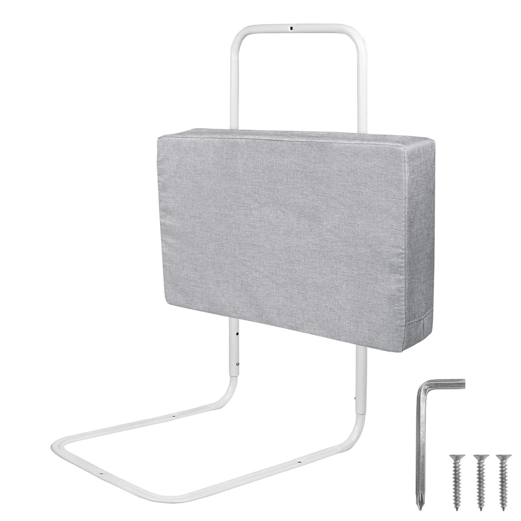 Froadp 50cm Lettino Laterale Anticaduta Sponda Letto Soft Pack per Bambini in Lino Ringhiere per Bambini Sponda Letto Portatile Regolabile in Altezza Protezione Bordo Letto per Lettino(Grigio Lino)