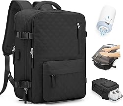 Borsa da Cabina per Ryanair 40x30x20 Zaino Sottovuoto da Viaggio con Pompa 40x20x25 Aereo Bagaglio a Mano Impermeabile Lavoro e Scuola Trekking Casual Daypack per 14" laptop,J1-Nero