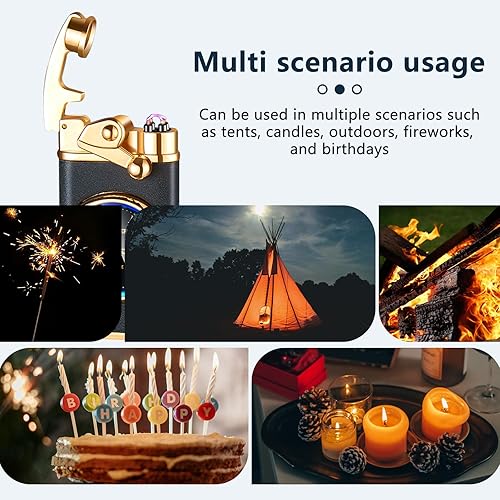 Vista 42 de GADATOP Encendedor eléctrico recargable, encendedor creativo personalizado por USB, encendedor mecedor, resistente al viento, encendedor sin llama