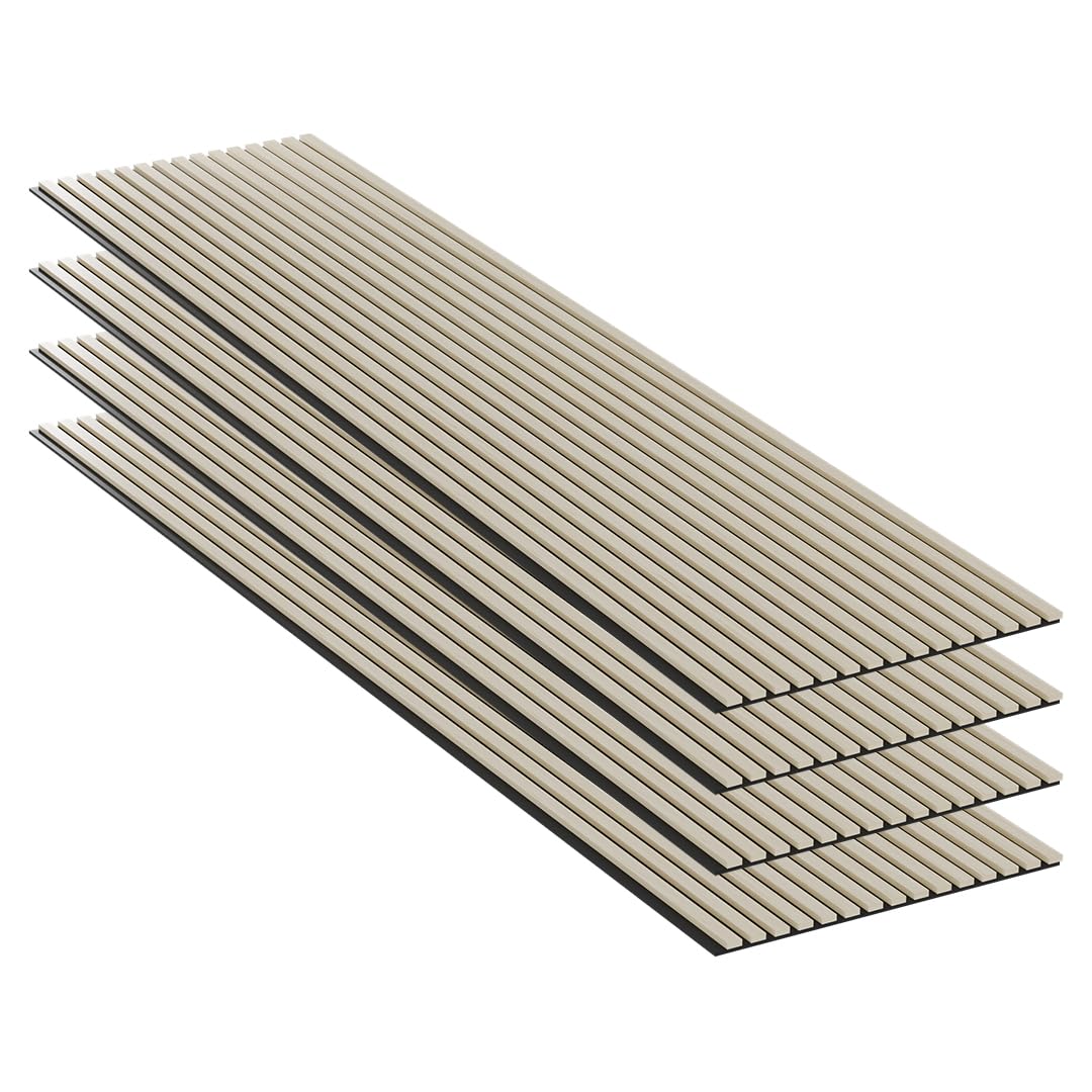 Lot de 4 - Panneaux Tasseaux Bois - 240 x 60 x 1.1cm - 5,​76m² (Chêne)