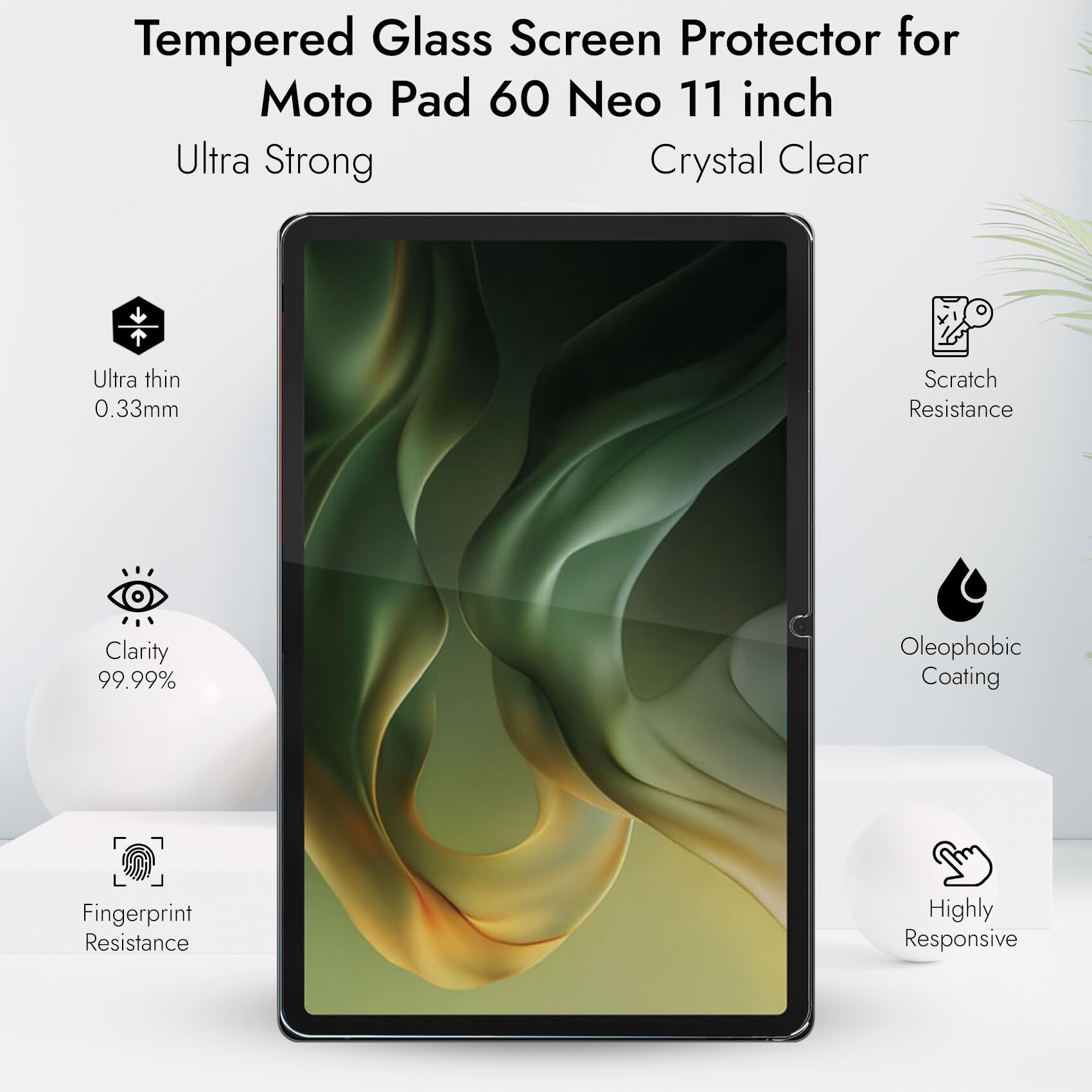 Robustrion Tempered Glass for Moto Pad 60 Neo 11" Screen Protector, 1 Pack — Amazon image 3