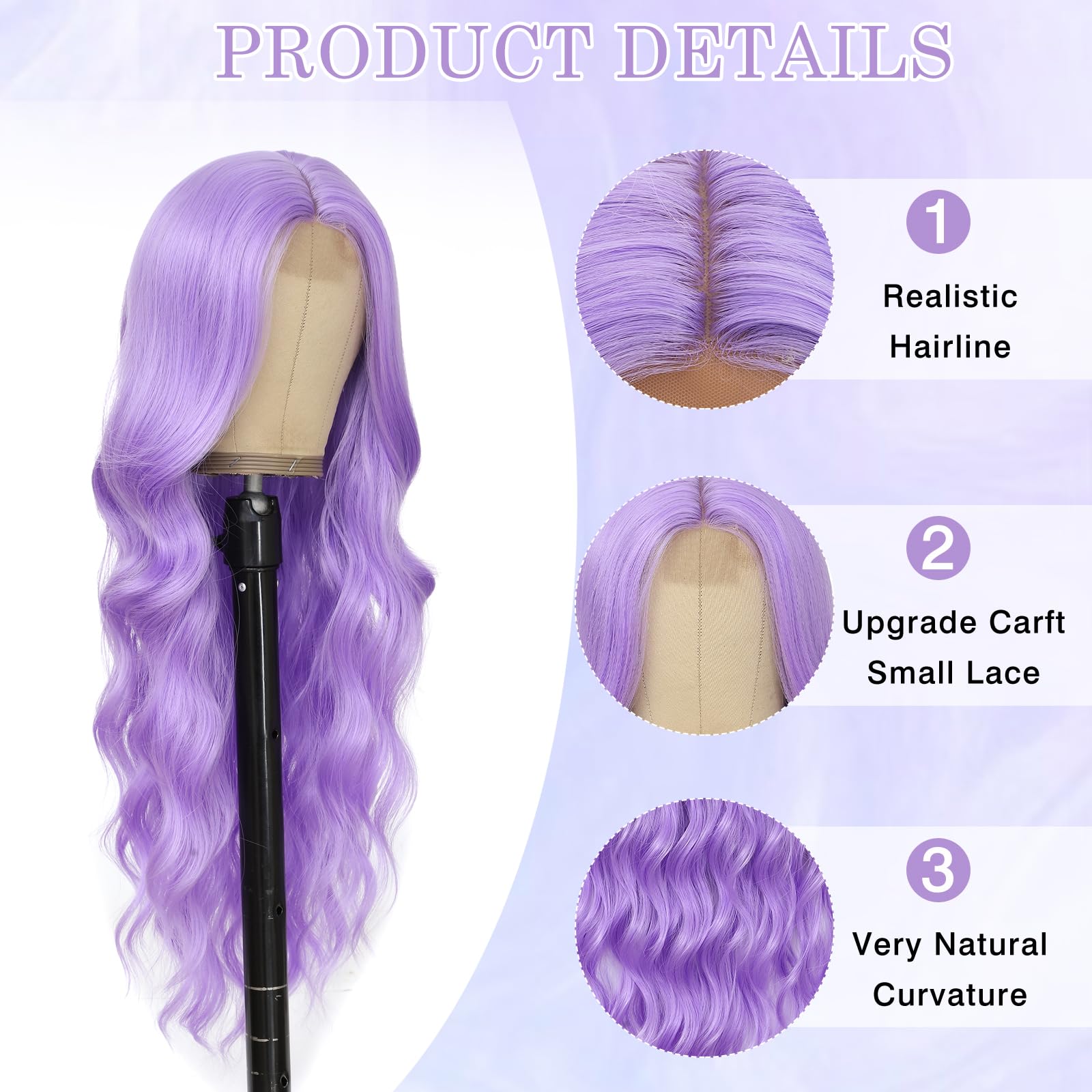 Long Wavy Synthetic Wig for Women, 26 Inch