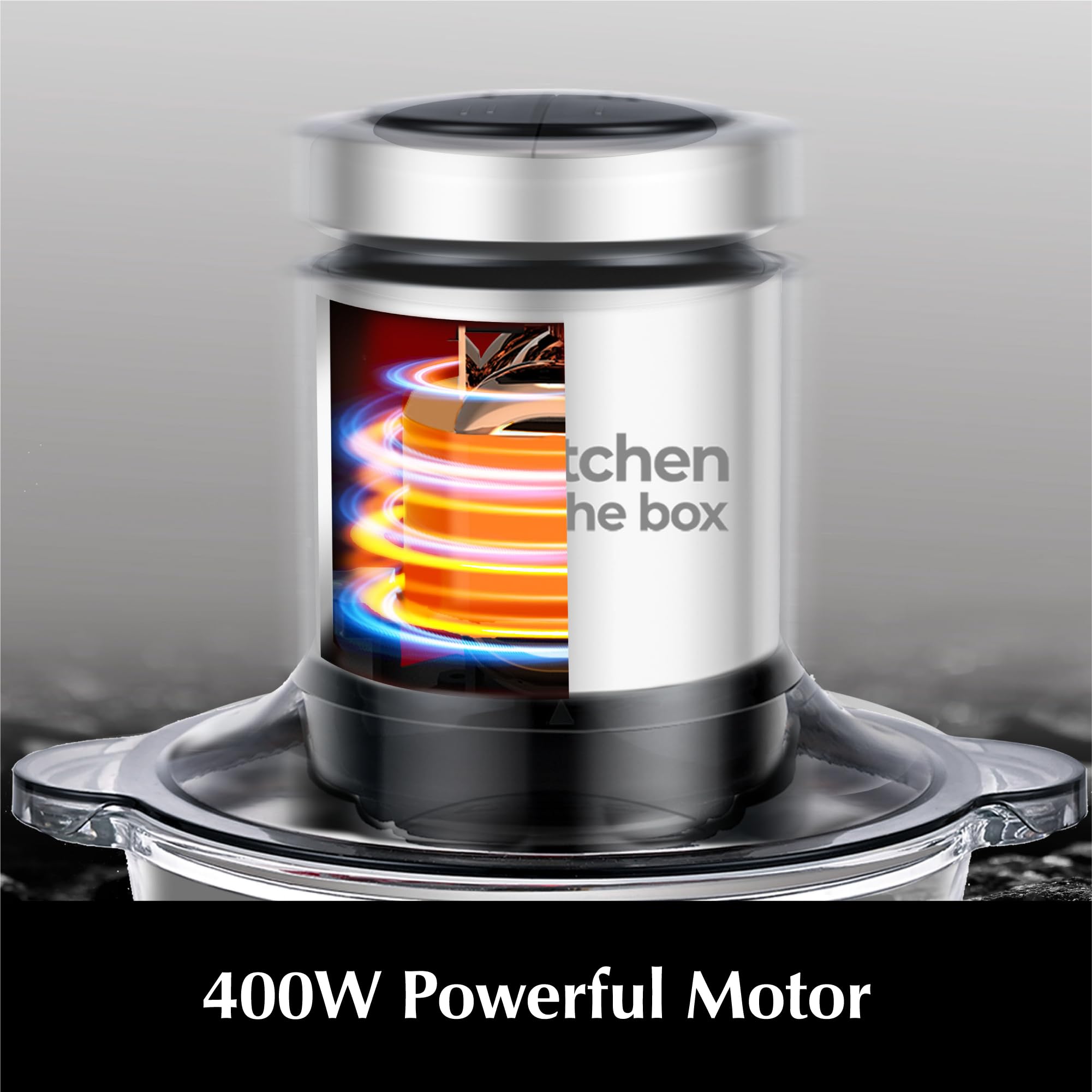 Kitchen in the box Food Processors,Small Meat Grinder & Food Chopper Electric Vegetable Chopper with 2 Bowls (8 Cup+8 Cup)& 2 Bi-Level Blades for Meat/fish/Vegetable/Baby Foodï¼Œ400 W (Black)