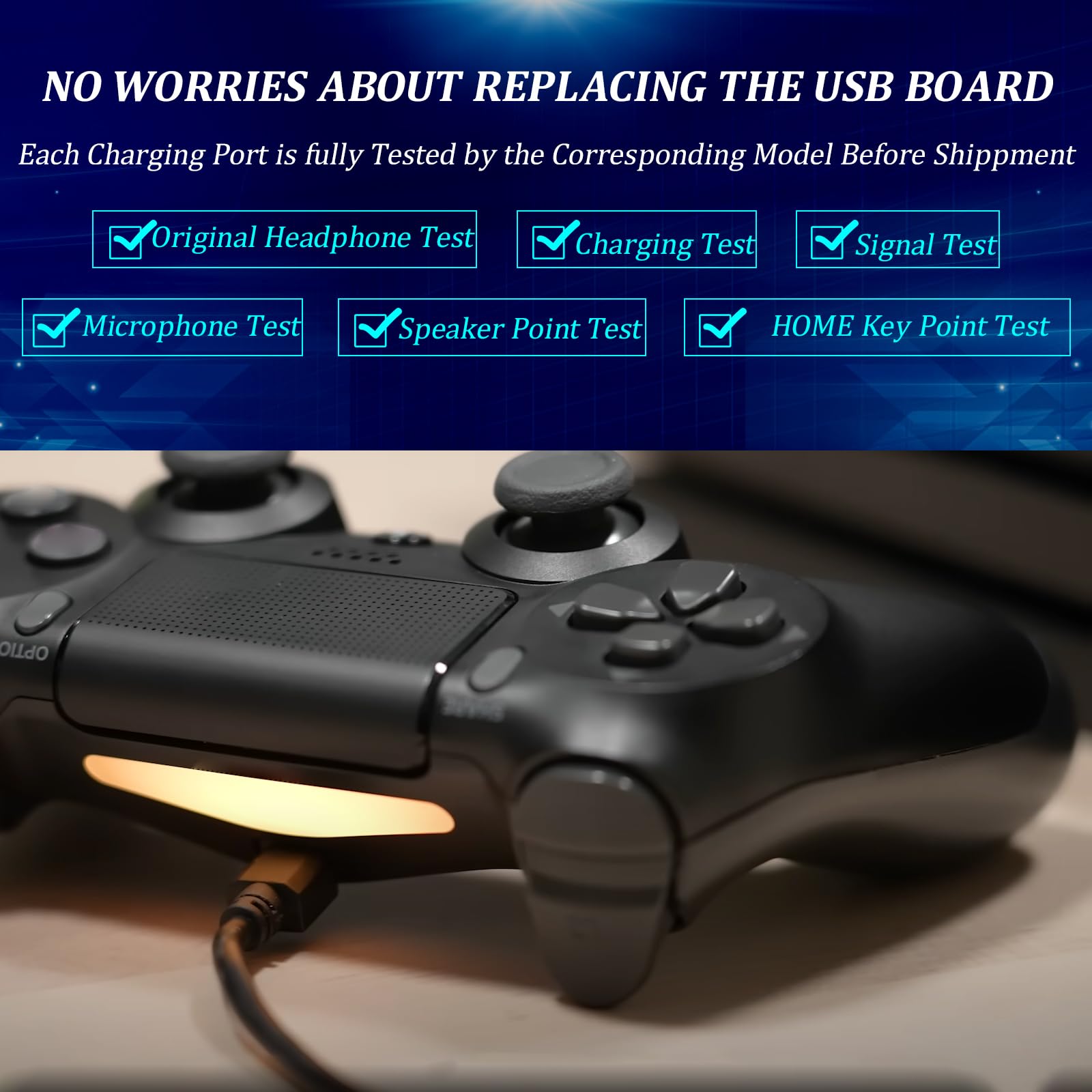 RongZy 2 Stück für PS4 Ladebuchse Upgrade von Micro USB auf USB Typ-C Dock Connector für PS4 JDS-040/050/055 USB Ladebuchse Anschluss Konsole DIY Zubehör (mit Reparaturwerkzeugen)
