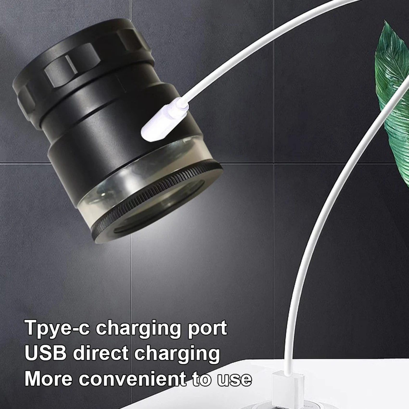2pièces Loupe de Mesure sur Pied 10X Loupe Éclairée par LED et UV Loupe Rechargeable pour et Pierres Précieuses