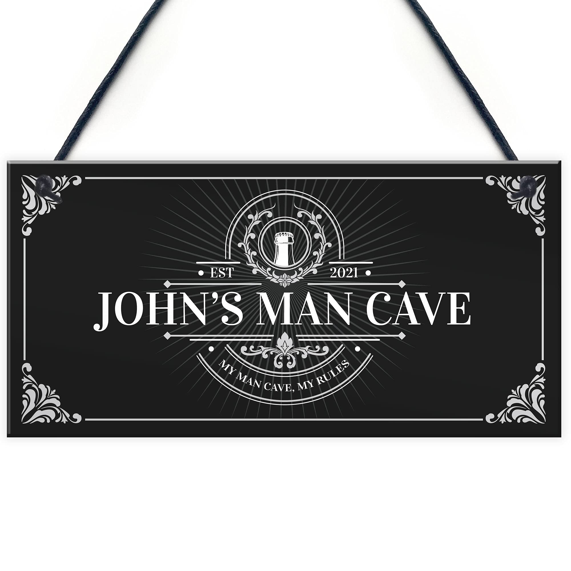 Red Ocean Man Cave Personalised Sign Gift For Him Home Decor Hanging Beer Alcohol Sign