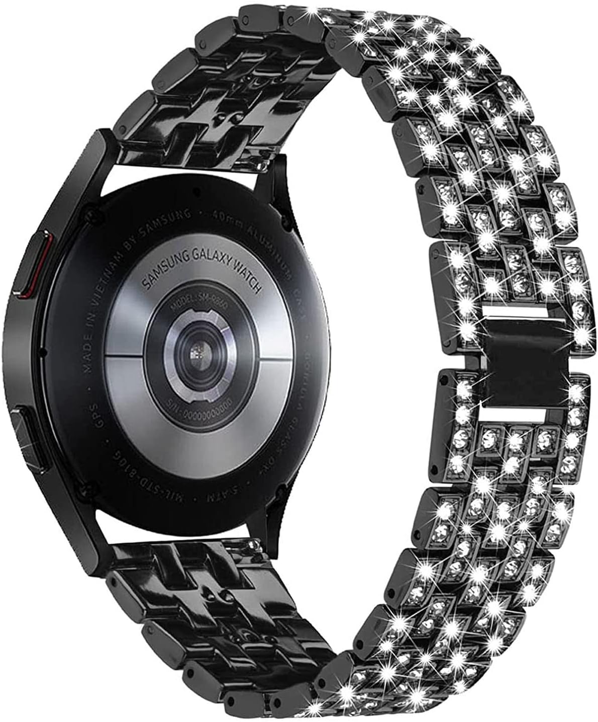 Bands Compatible with Samsung Galaxy Watch 4 Classic 46mm, Jewelry Bling Rhinestone Diamonds Metal Bracelet with Bezel Ring Cover Watch Fase Replacement Accessories for Women Men. - Image 3
