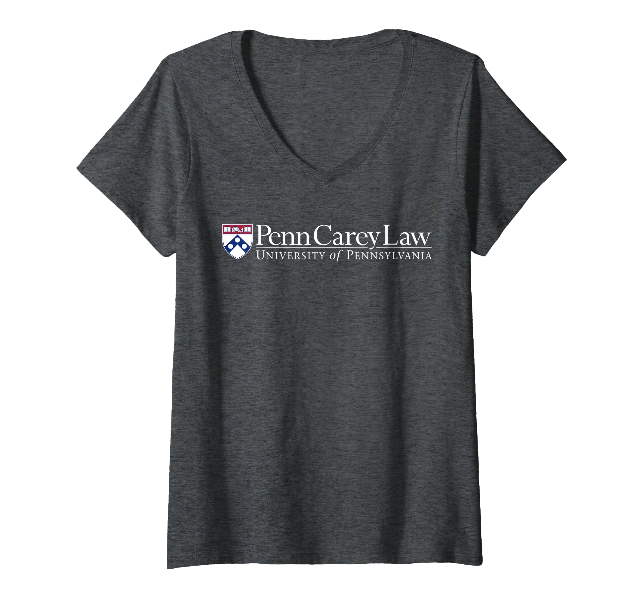 Womens UPenn Carey Law Dark Heather V-Neck T-Shirt