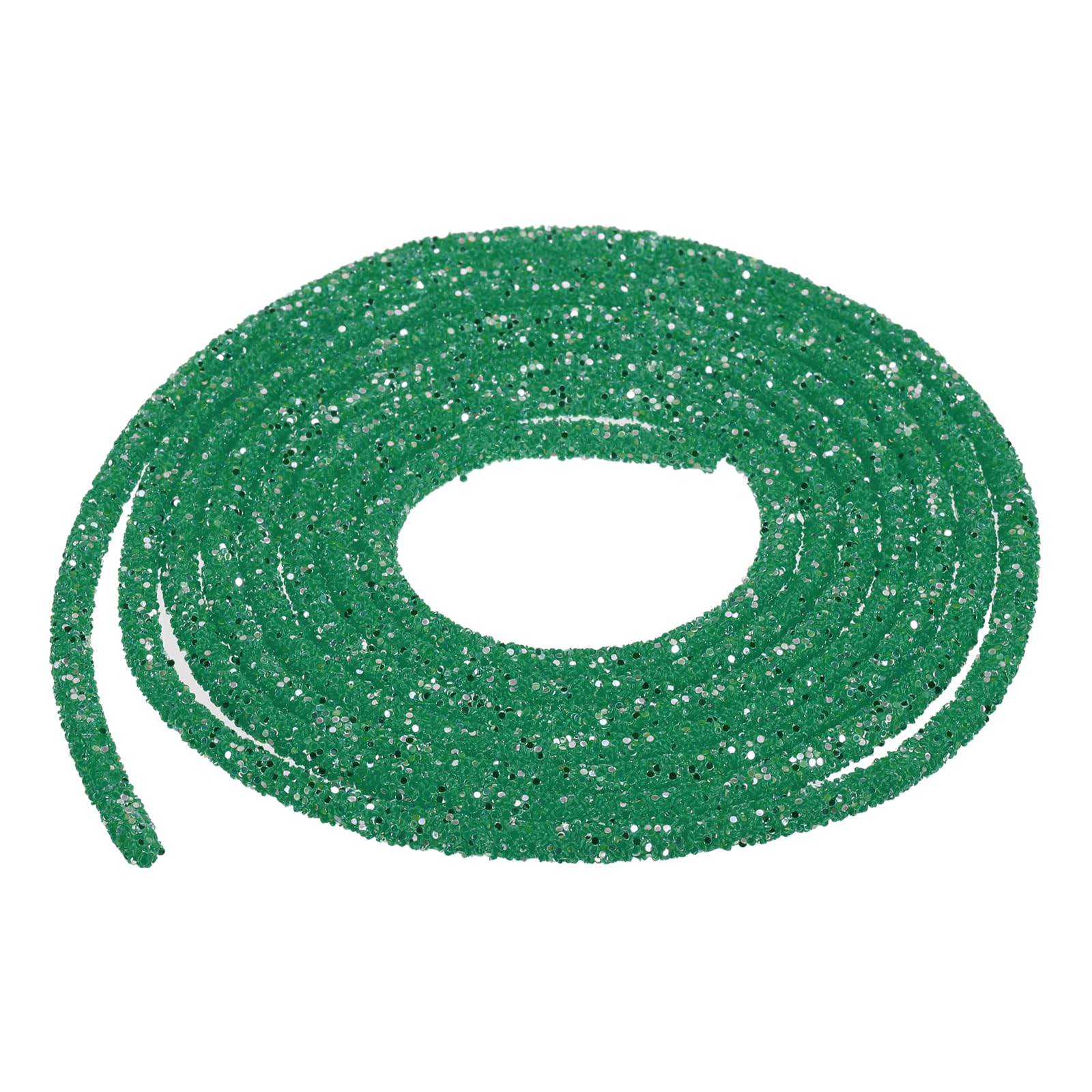 sourcing map 5 Yard 6mm 0.24 inch Glitter Sequins Rope Sequins Rhinestone Tube Cord for DIY Wedding Dresses Costume Clothing Shoes Jewelry Accessory Clear White — view 268