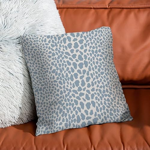 Miniatura 7 de COVOME Funda de almohada con estampado de leopardo y guepardo azul claro, funda de cojín a rayas de animales africanos, funda de almohada rústica