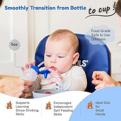 Miniatura 4 de TalkTools Honey Bear - Vaso con popote para bebés, sin BPA, botellas para terapia de grado alimenticio para entrenamiento del habla y alimentación,