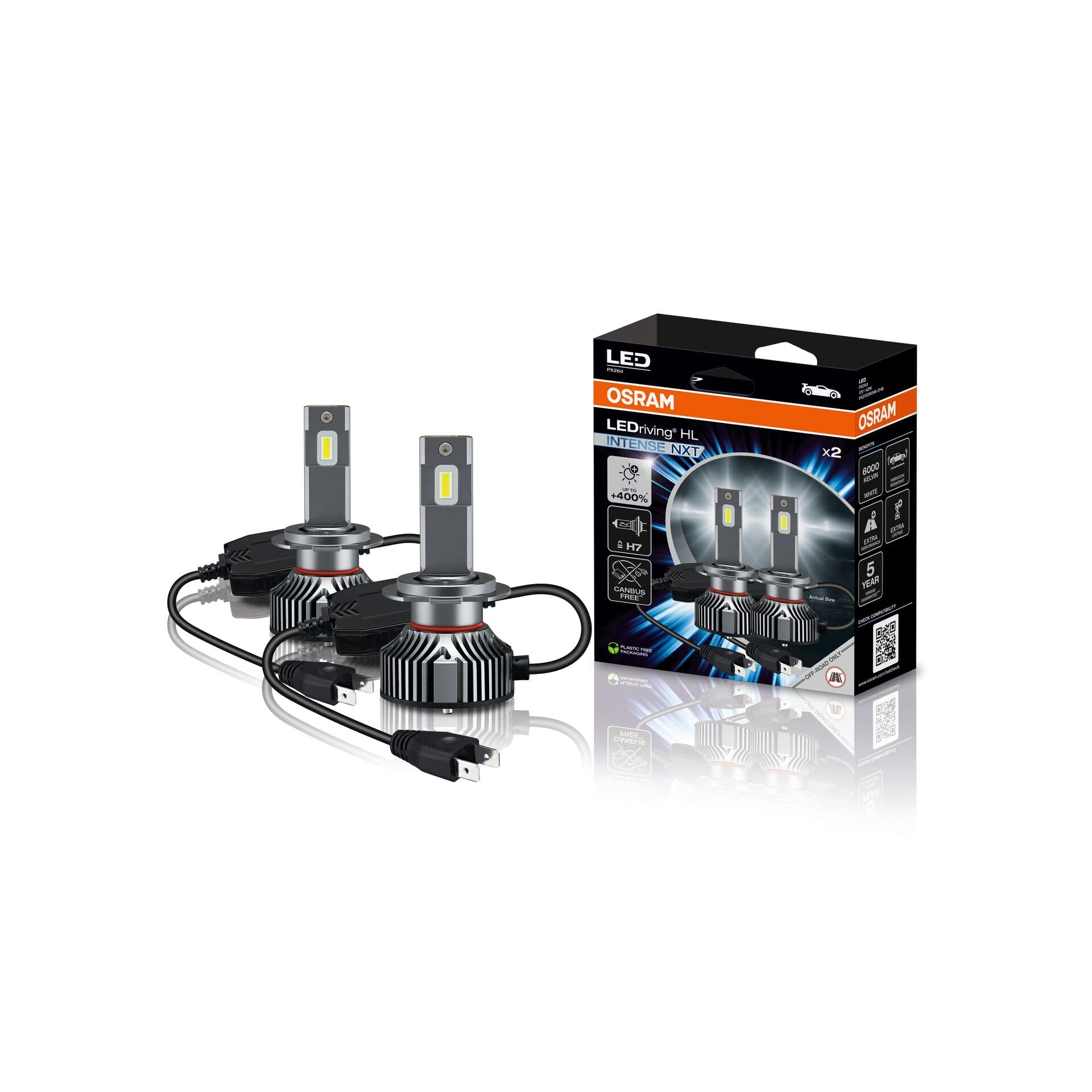 OSRAM LEDriving HLM Easy H7/H18 Led-koplamp, koudwit, 6500 K, led-retrofit-lamp, voor groot- en