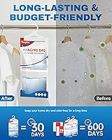 Vista 3 de Vacplus Moisture Absorbers Packets, Fragrance Free 20 Pack, Humidity Packs, Dessicant Packets, Hanging Closet Dehumidifier Bags, Odor Eliminator for