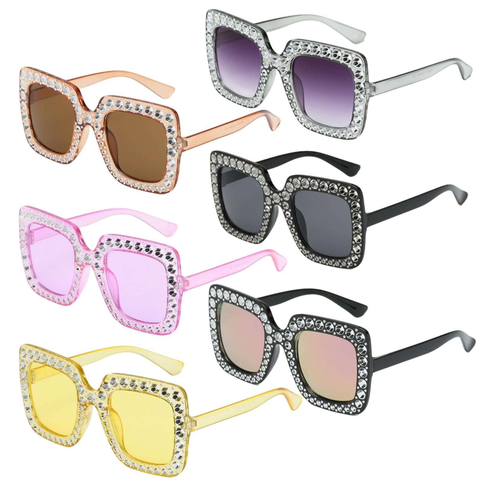 6Pcs Disco Glasses, Funky Festival Glasses with Multiple Colour Options