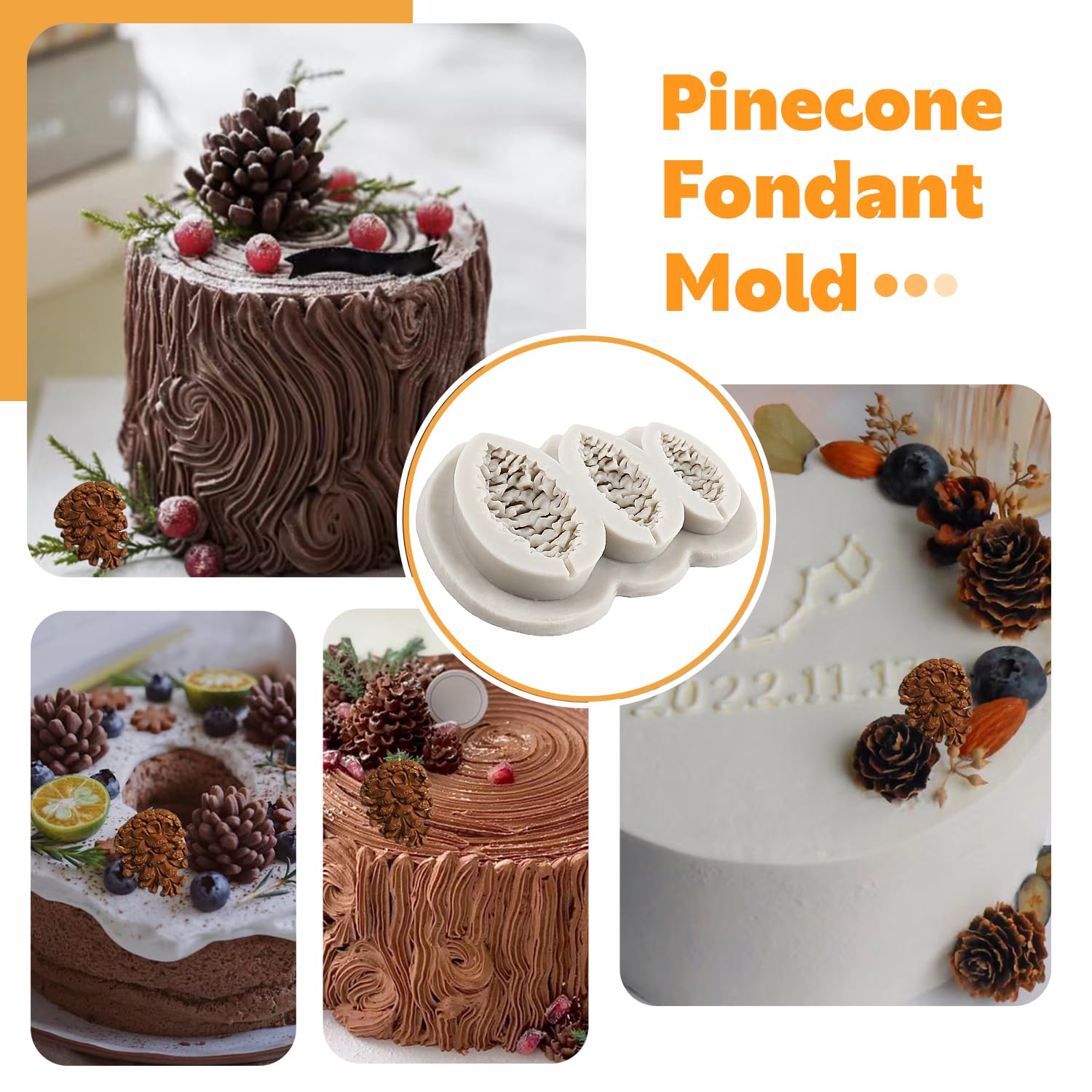 MYPRACS Weihnachts Fondant Formen Set - 7 Silikonformen Für Kekse, Schokolade & Cake Decorating