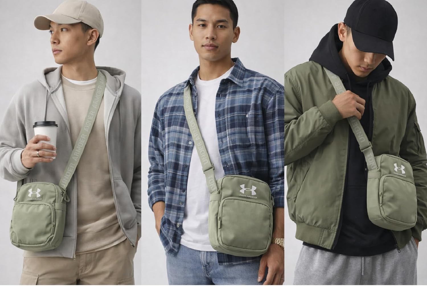 Under Armour Loudon Crossbody Bag, Sage Green Travel 4 Litres, Green, Loudon Crossbody