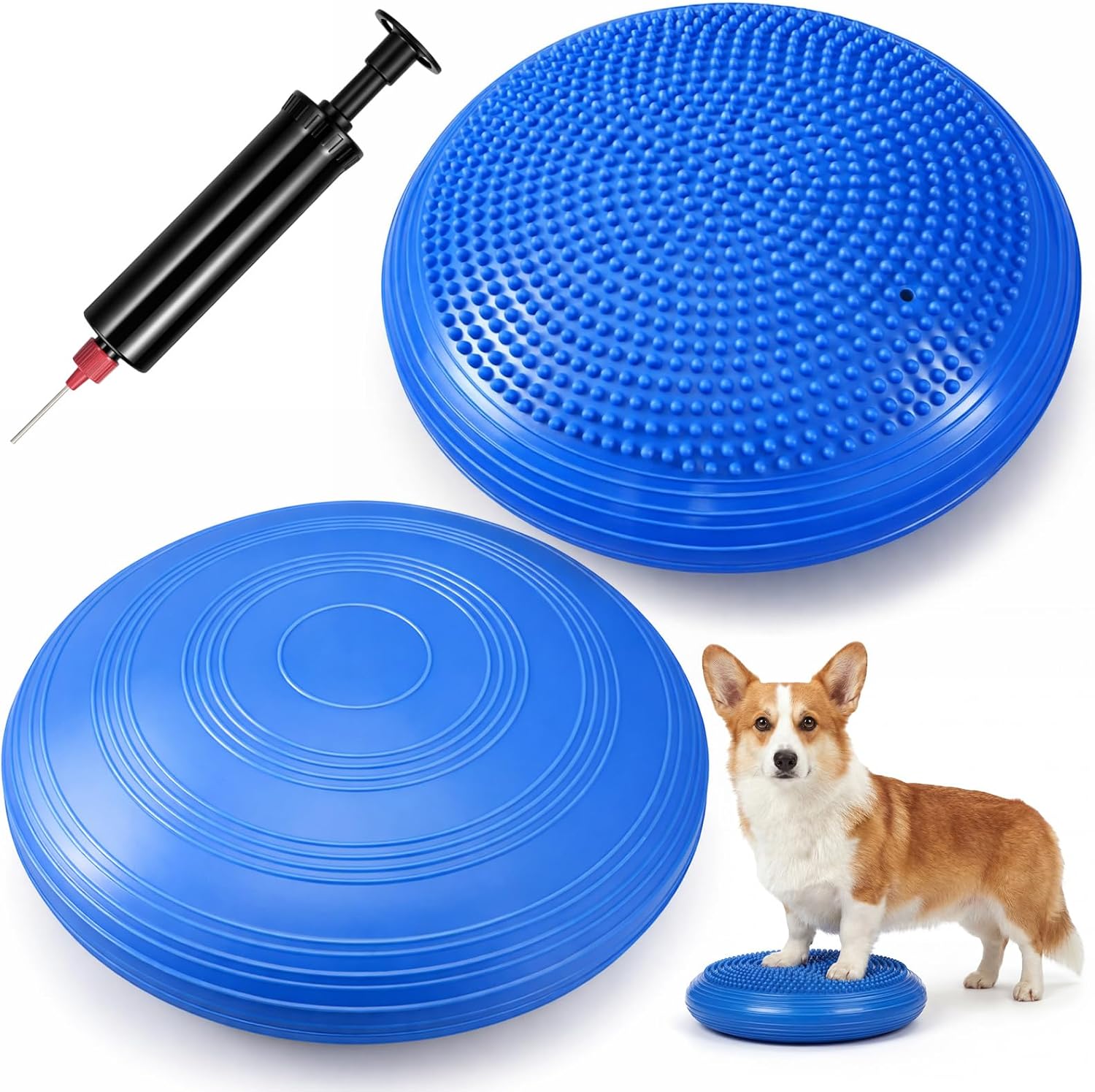 Shappy 2 Pcs Dog Balance Disc Cushion 14″ with Pump Exercise Equipment Rehab Exercise Strength Endurance Conditioning Agility Flexibility Stability Rehabilitation Physical