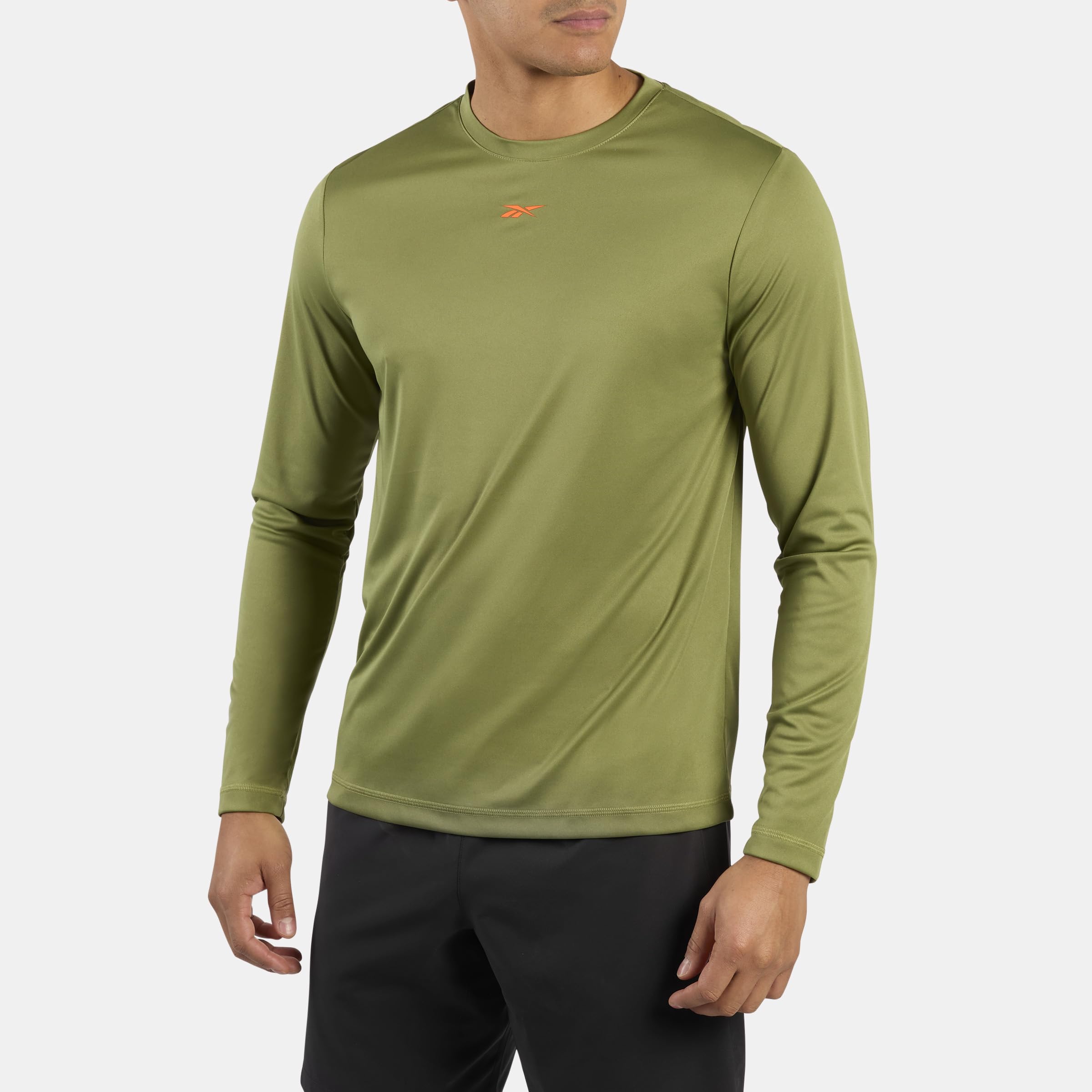Reebok - Id Train Long Sleeve Tech T-Shirt, Man  Grit Green Men's Small