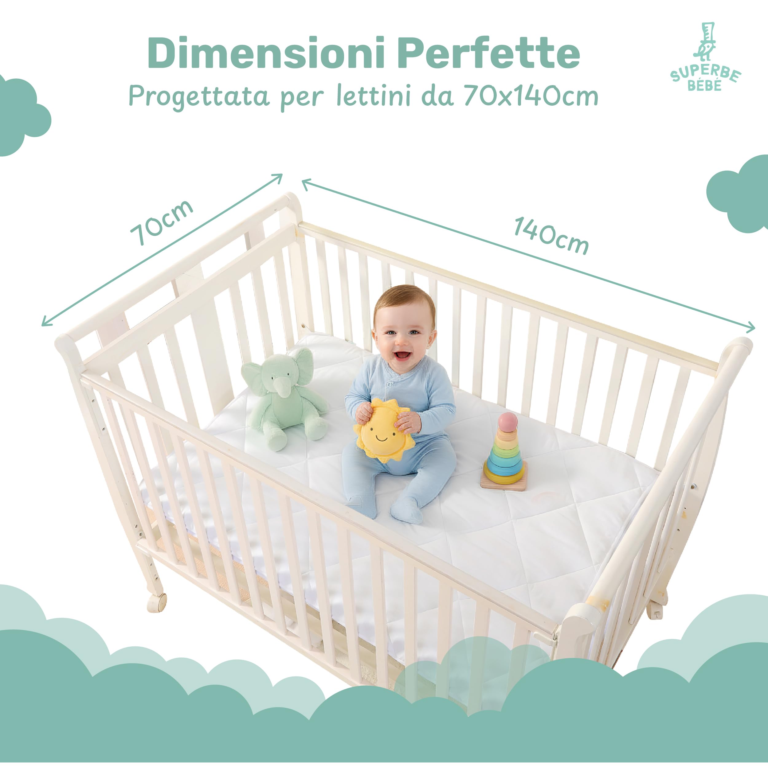 SUPERBE BEBE Lettino Piumone