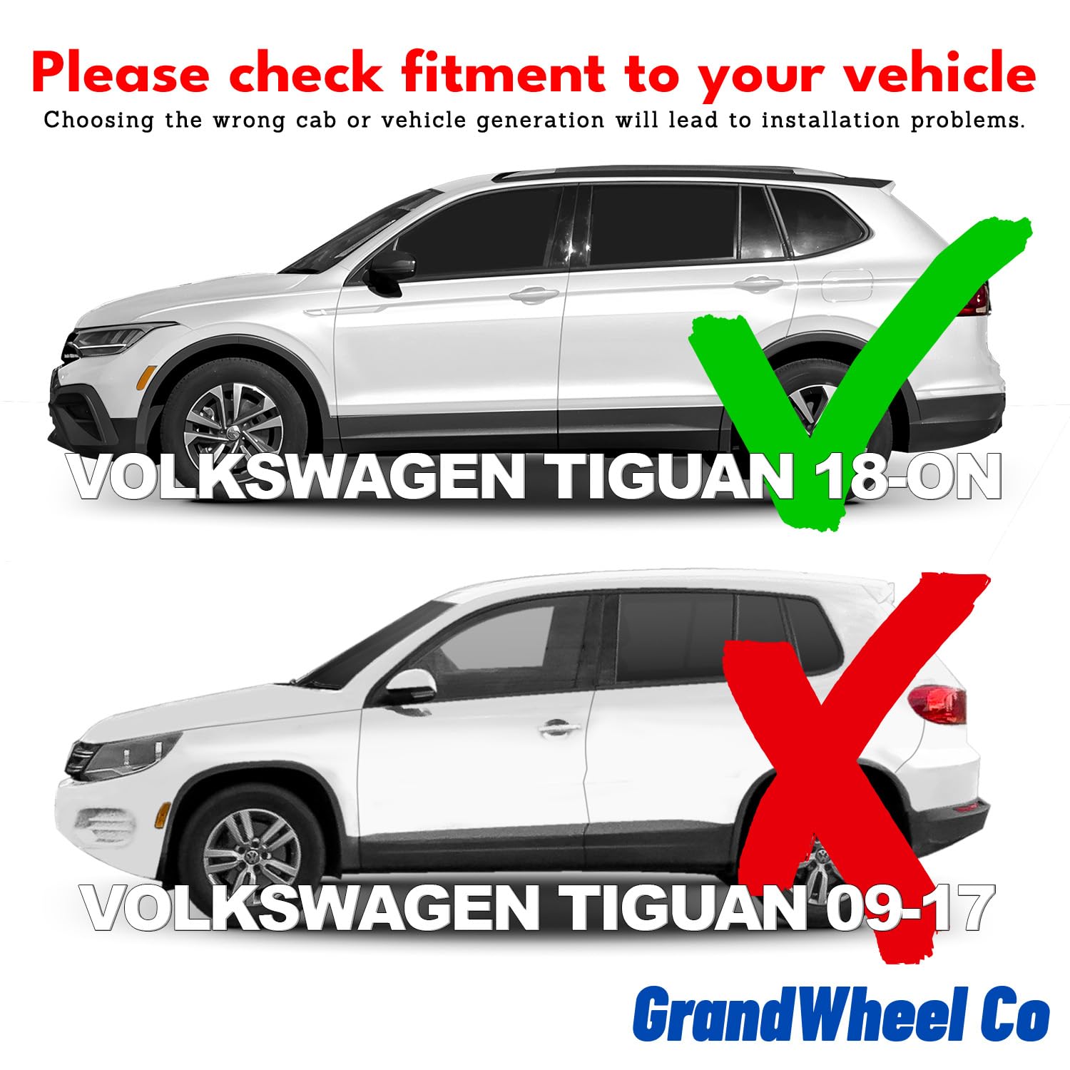 Window Visor Rain Guards (4-Piece Set) - Tape-On Side Window Deflectors For 2018-2024 Volkswagen Tiguan, PC Plastic, Smoked