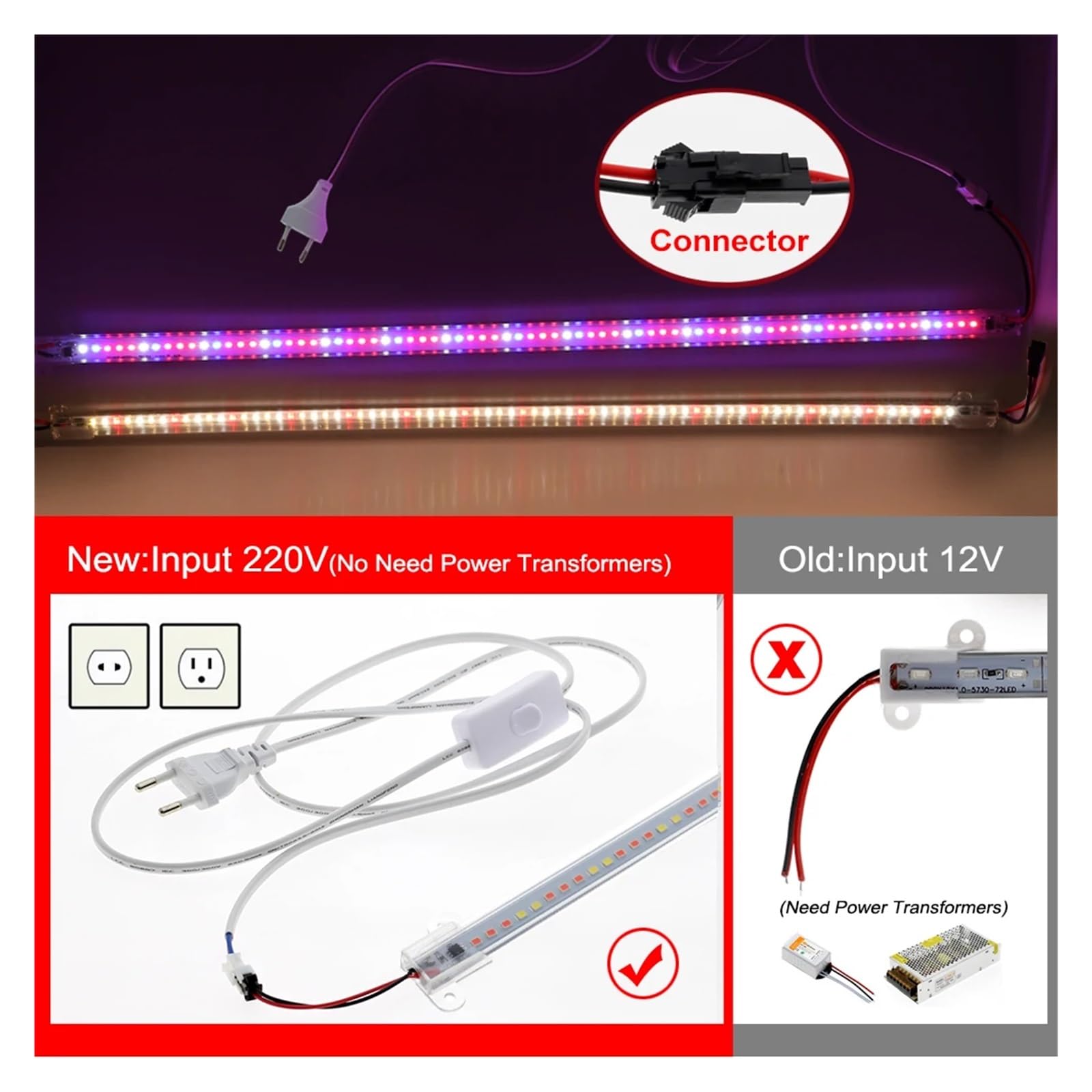 LED élèvent la lumière 75LED s barre lumineuse de plante, lampe Phyto à spectre complet for le système hydroponique fleurs plantes d'intérieur Illuminateur horticole(1Red 2White 2Warm,12pcs set)