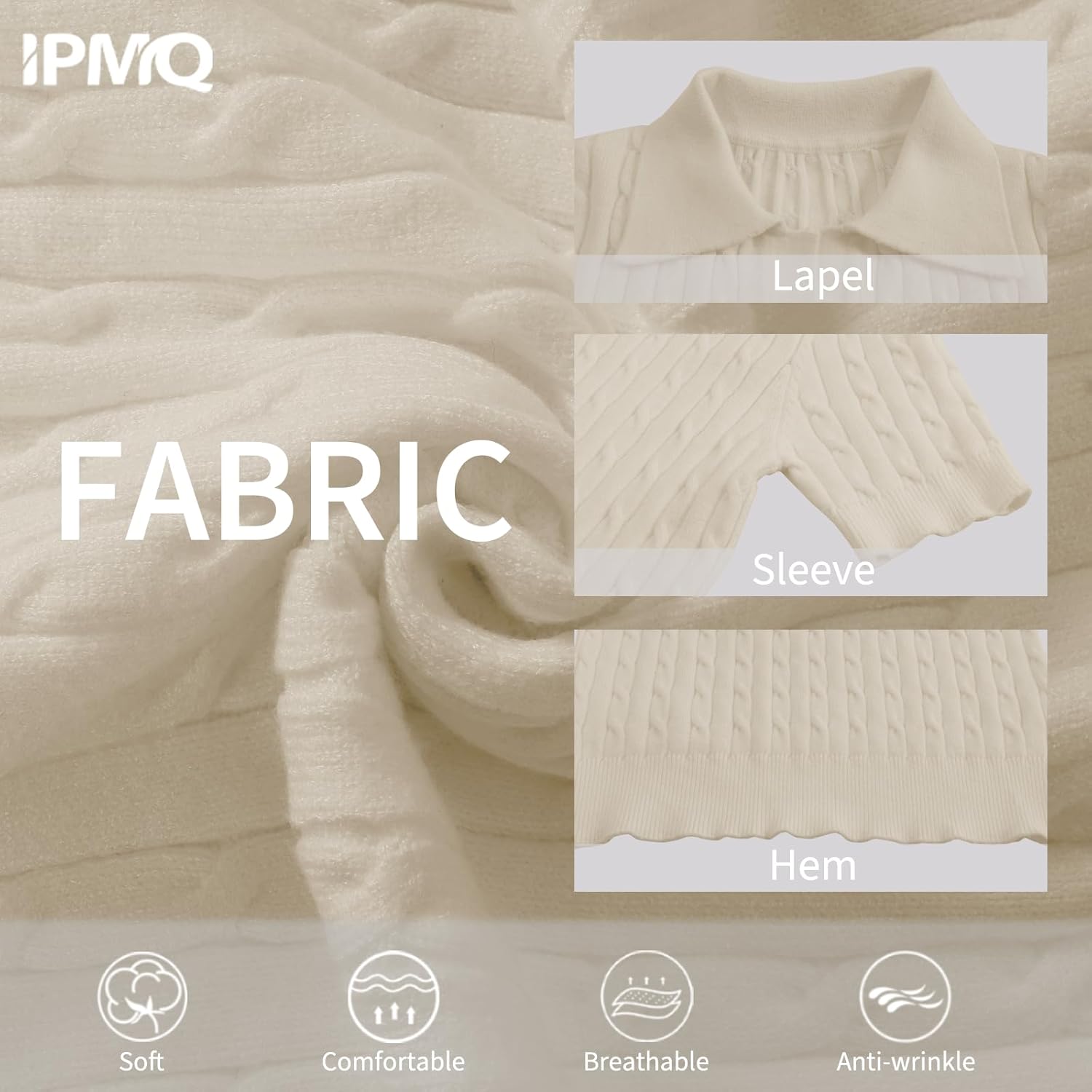 Women's Short Sleeve Sweaters V Neck Pullover Summer Tops Casual Solid Lapel Shirts Cable Knit Sweater - Image 4