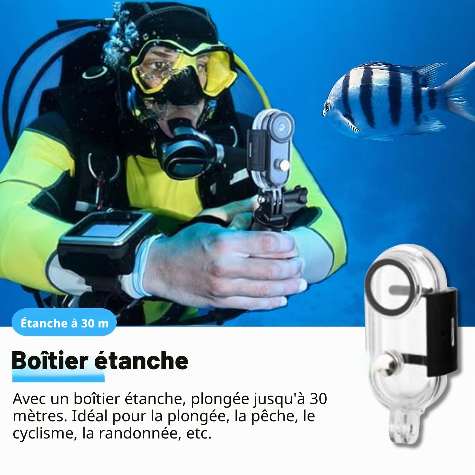 Caméra corporelle 4K POV Pro, caméra Portable avec Clip Rotatif 360° et Clip magnétique, Enregistrement 120 Minutes, idéale pour conférences, Voyages et promenades (128G)