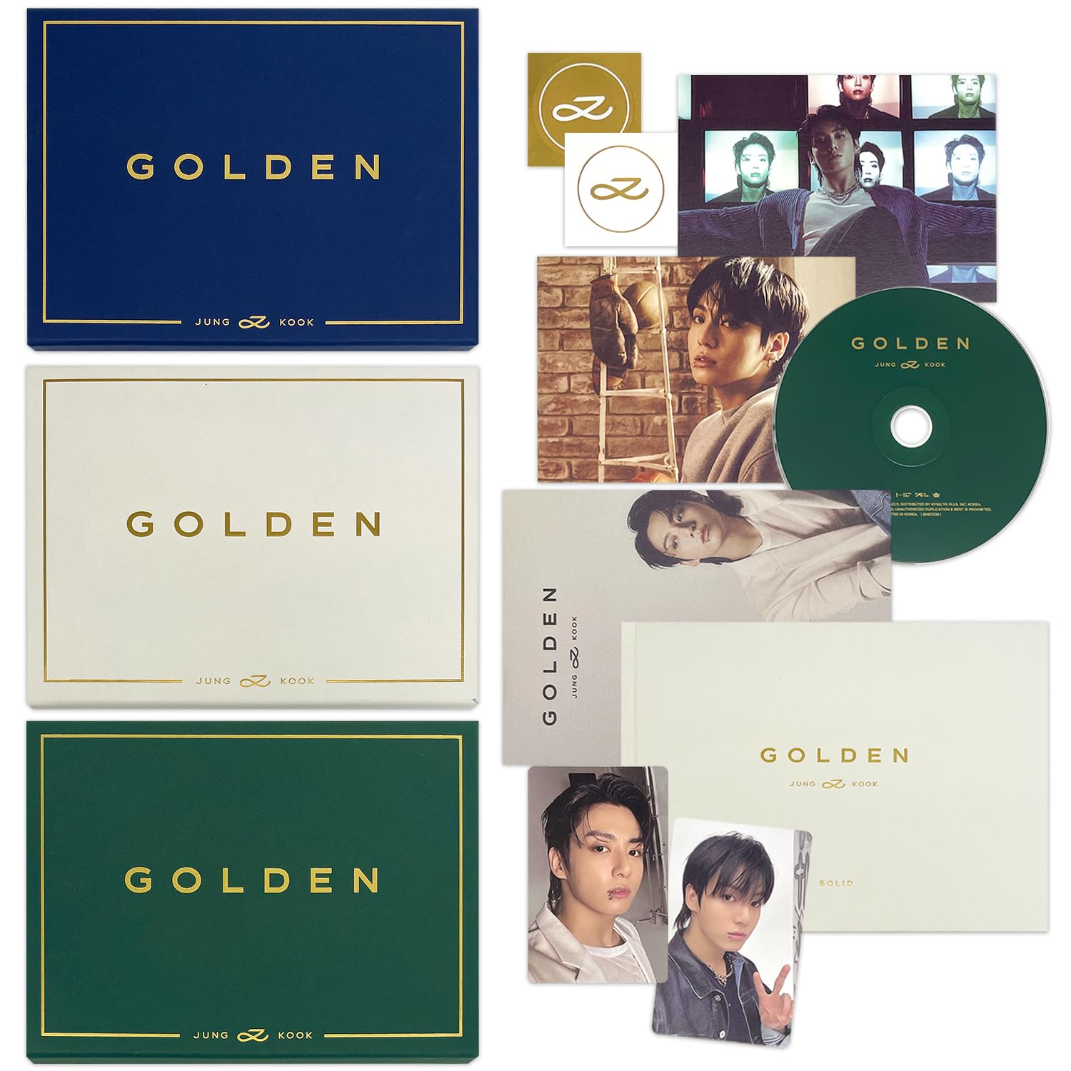 JUNGKOOK - [GOLDEN] (SOLID Ver.) Book Case + Photo Book + CD & CD