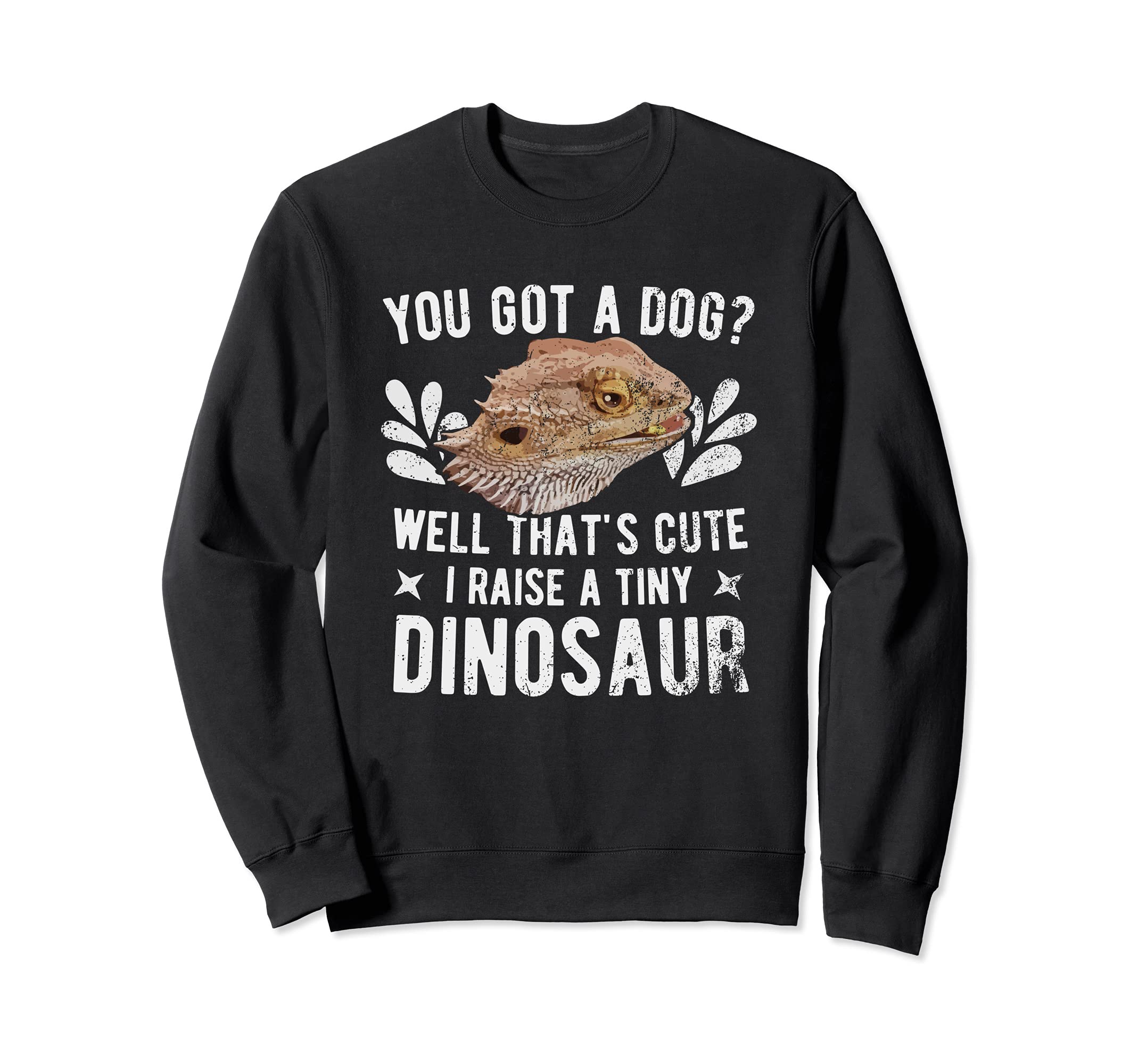Tiny dinosaur - Lizard Reptile - Bearded Dragon Sweatshirt, Black