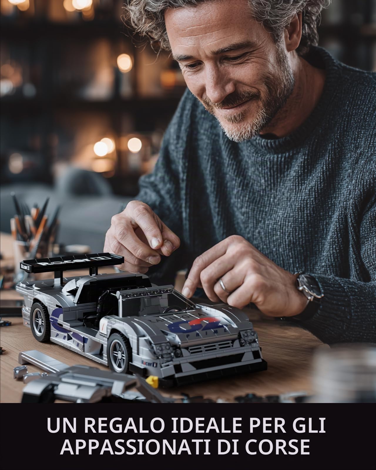 Nifeliz Kit di Costruzione CLX Auto da Corsa, Modello di Auto da Corsa Classico Personalizzabile per Decorazione Domestica, Regalo da Collezione per Adulti Appassionati (1.587 Pezzi, NF10358)