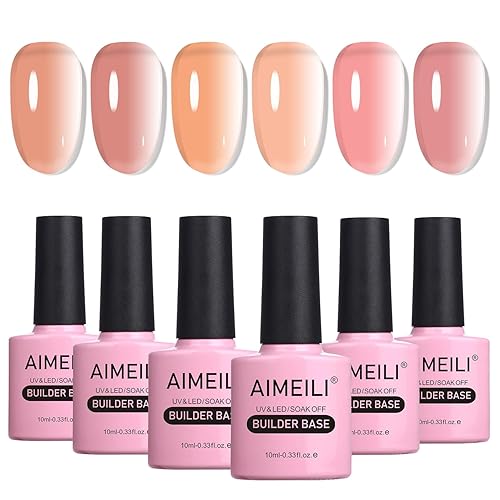 AIMEILI Esmalte de uñas Sheer Color Builder para uñas, sin hema, libre de crueldad, vegano, sin necesidad de solución deslizante, esmalte de uñas de