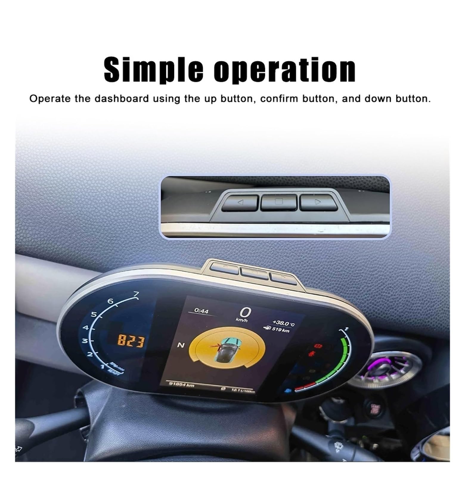 Cruscotto digitale compatibile con BMW Mini Serie F F54 F55 F56 F57 F60 2014-2023 Tachimetro LCD Cluster Pannello strumenti