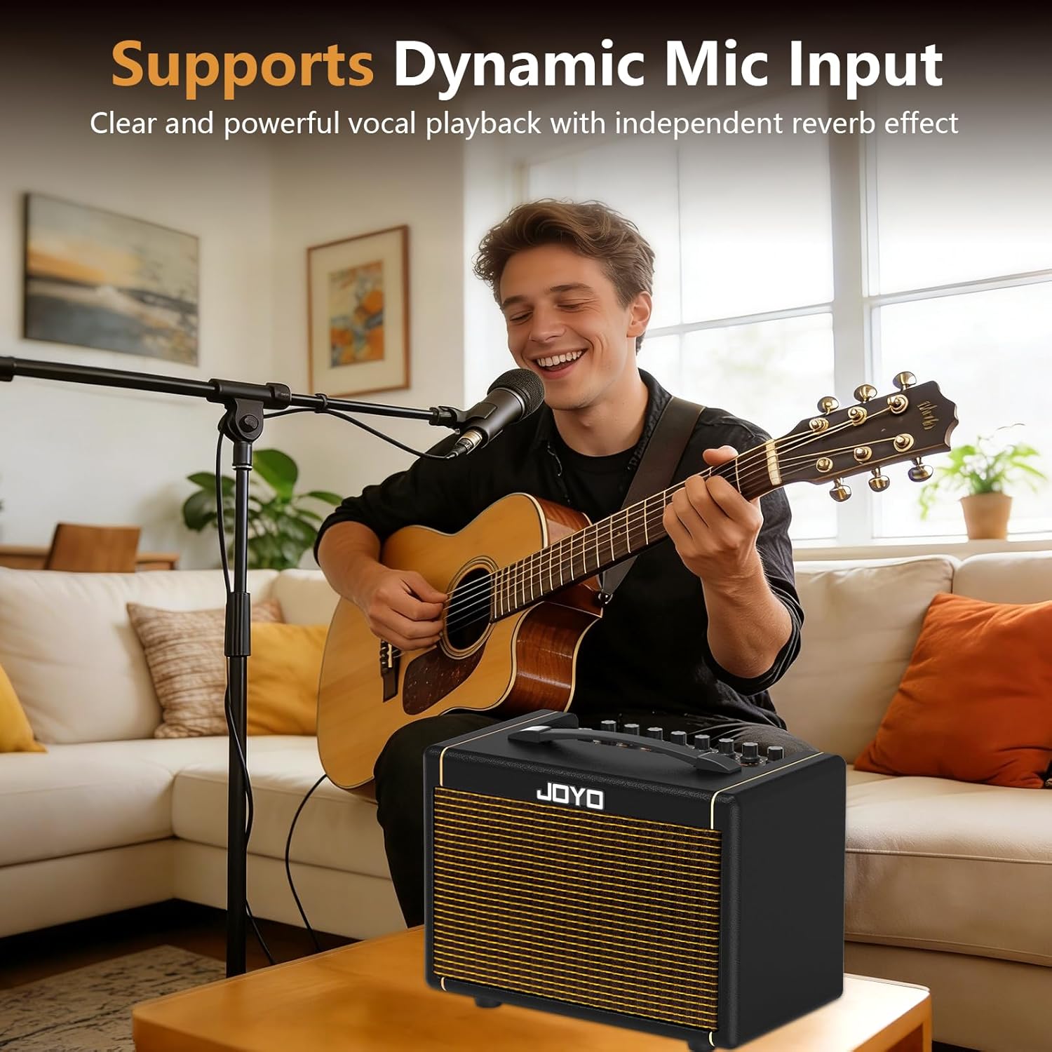 JOYO 20W Guitar Amp for Acoustic Guitar Built-in Bluetooth and Battery with Reverb Chorus Delay Effect for Practicing and Outdoors (AC-20S) - Image 5