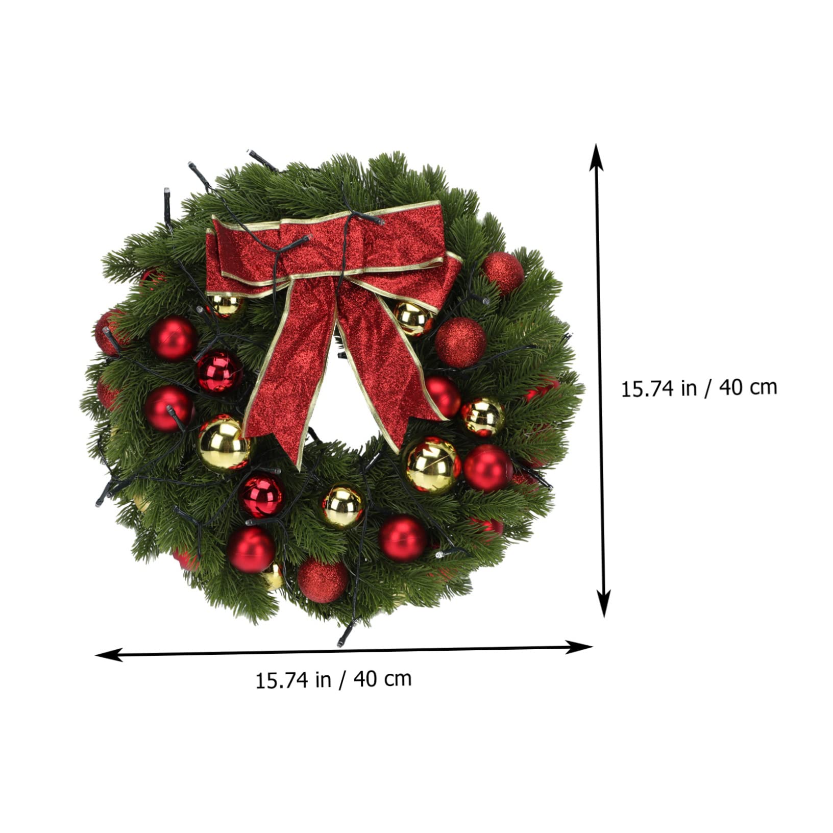 Uonlytech Décoration de Noël Lumineuse Guirlande Couronne de Noël avec Lumière Décoration Suspendue de Ornement