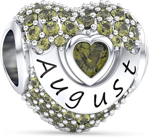 Dijes de piedra natal de amor con corazón calado para mujer, pulseras y collares de plata de ley 925 con circonita cúbica 5A, regalos de joyería