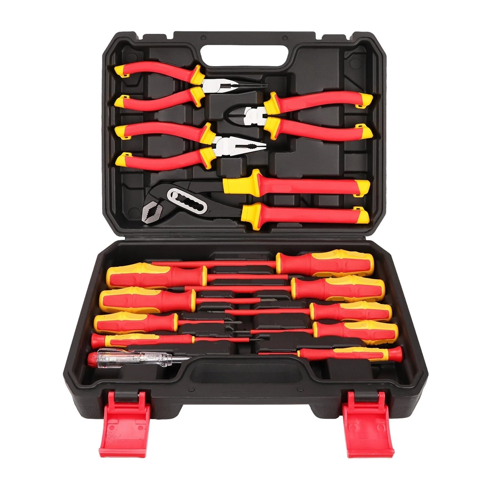 Ycenjepsaz One Color 14Pc Insulated Screwdriver & Pliers Set Vde Insulated Set 1000V Insulated Electrician Tool Set With Magnetic Phillips
