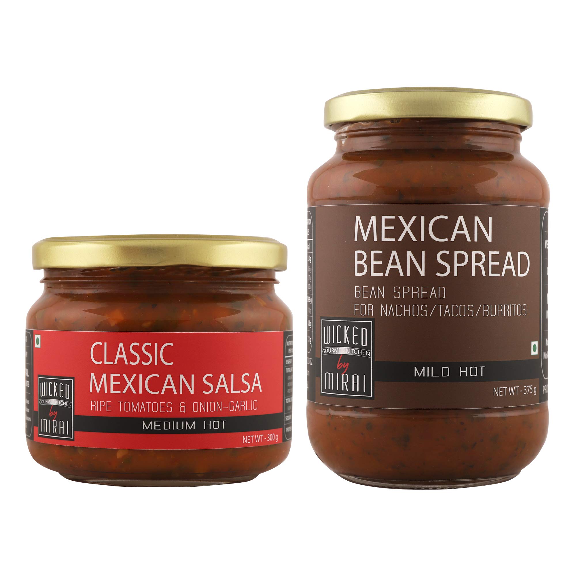 COMBO PACK - Classic Mexican Salsa - All Natural, Preservative Free and Gluten Free - 300 g - WICKED GOURMET KITCHEN by MIRAI + Mexican Bean Spread- All Natural, Preservative Free and Gluten Free - 375 g - WICKED GOURMET KITCHEN by MIRAI (B08R79VHVT) Amazon Price History, Amazon Price Tracker
