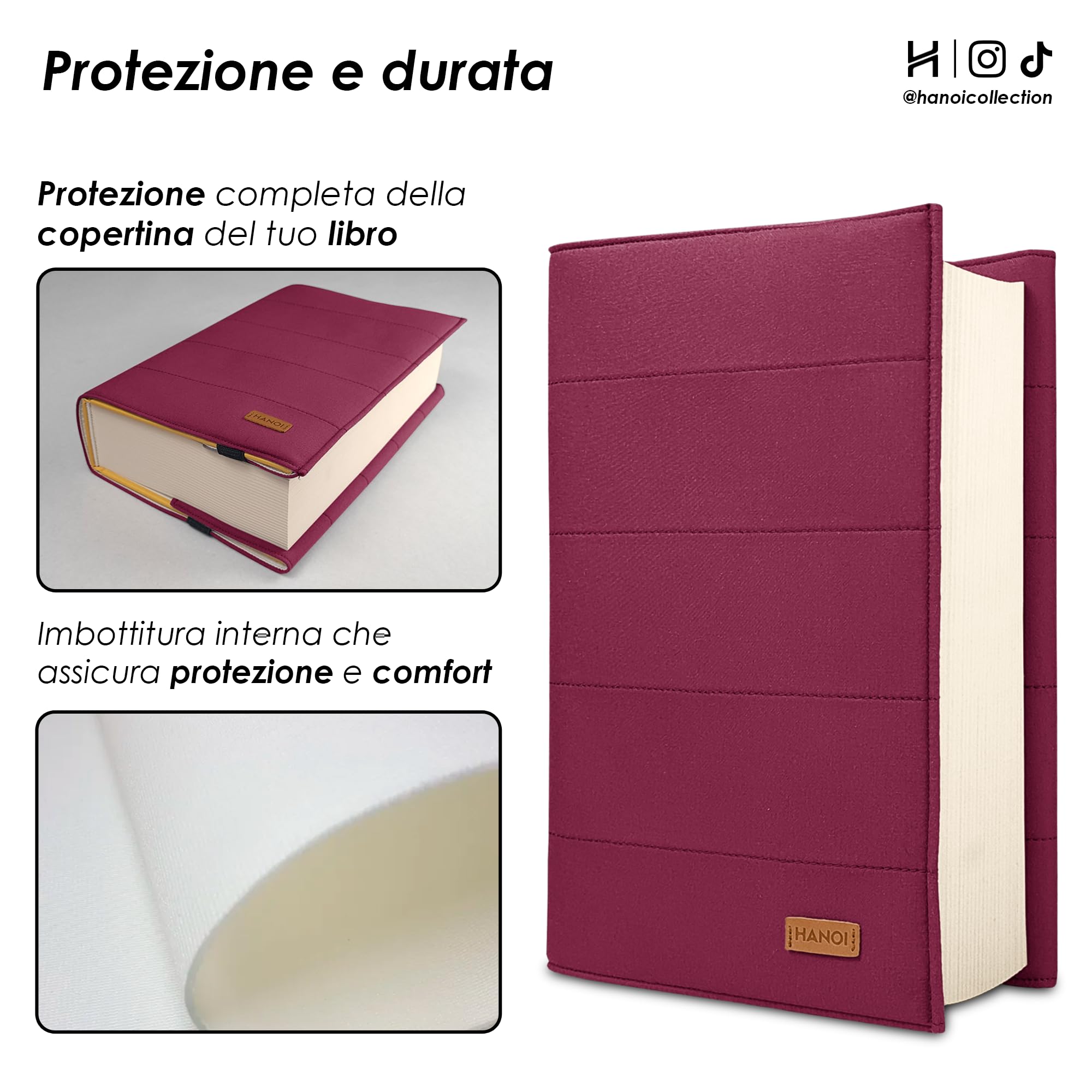 Custodia per libri di lettura regolabile imbottita. Copertina per libro di lettura protettiva per il trasporto e viaggio. Idea regalo per amanti dei libri