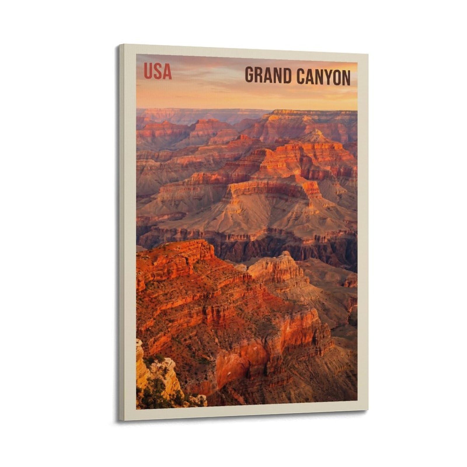 OKAHYS Travel Scenery Arizona Grand Canyon Poster Modern Decorative Canvas Prints - Ideal Wall Art for Family, Man Cave, Game Room, Boys & Girls Bedroom 20x30inch(50x75cm)