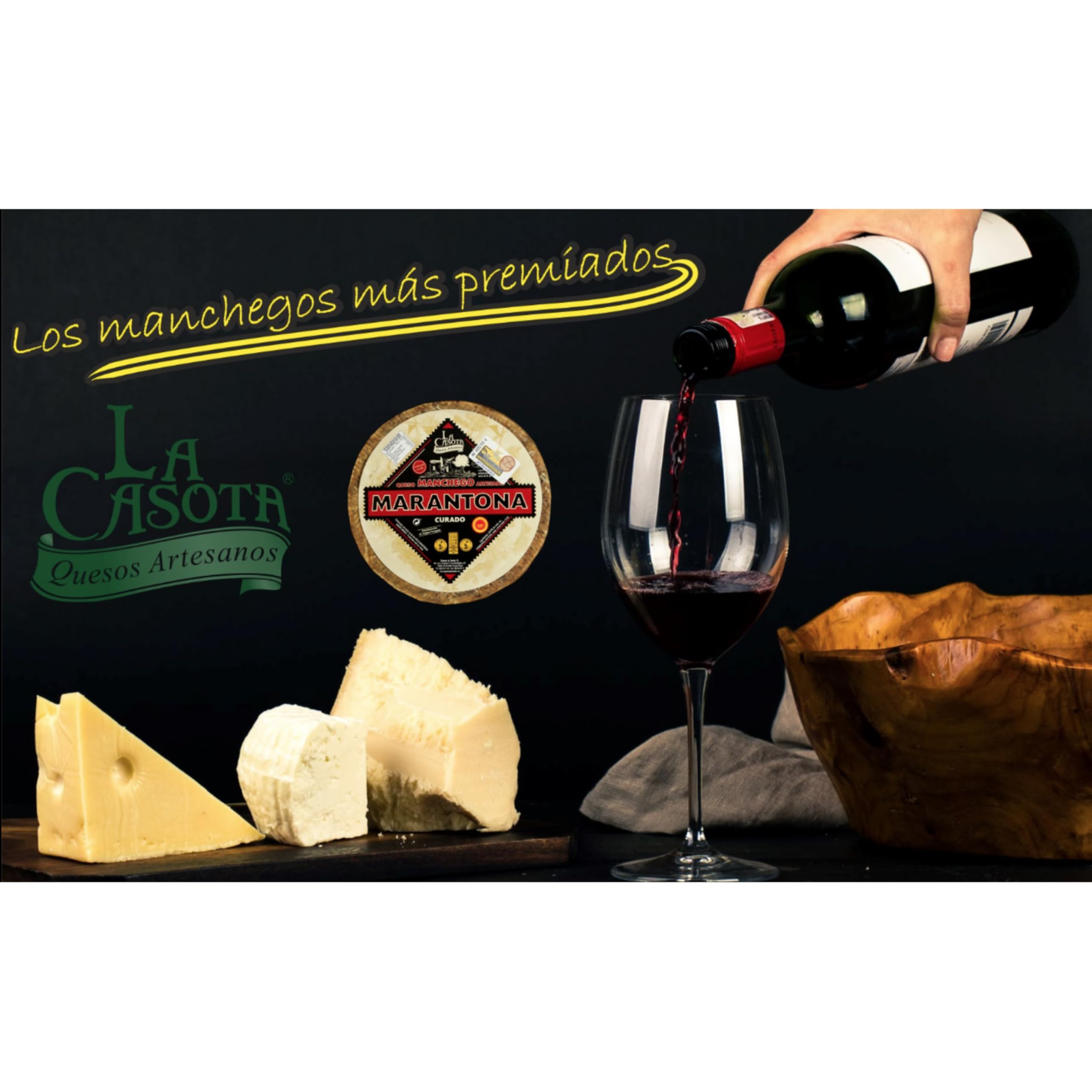 Queso Manchego DOP Marantona Curado 0.700 kg Sabor Intenso