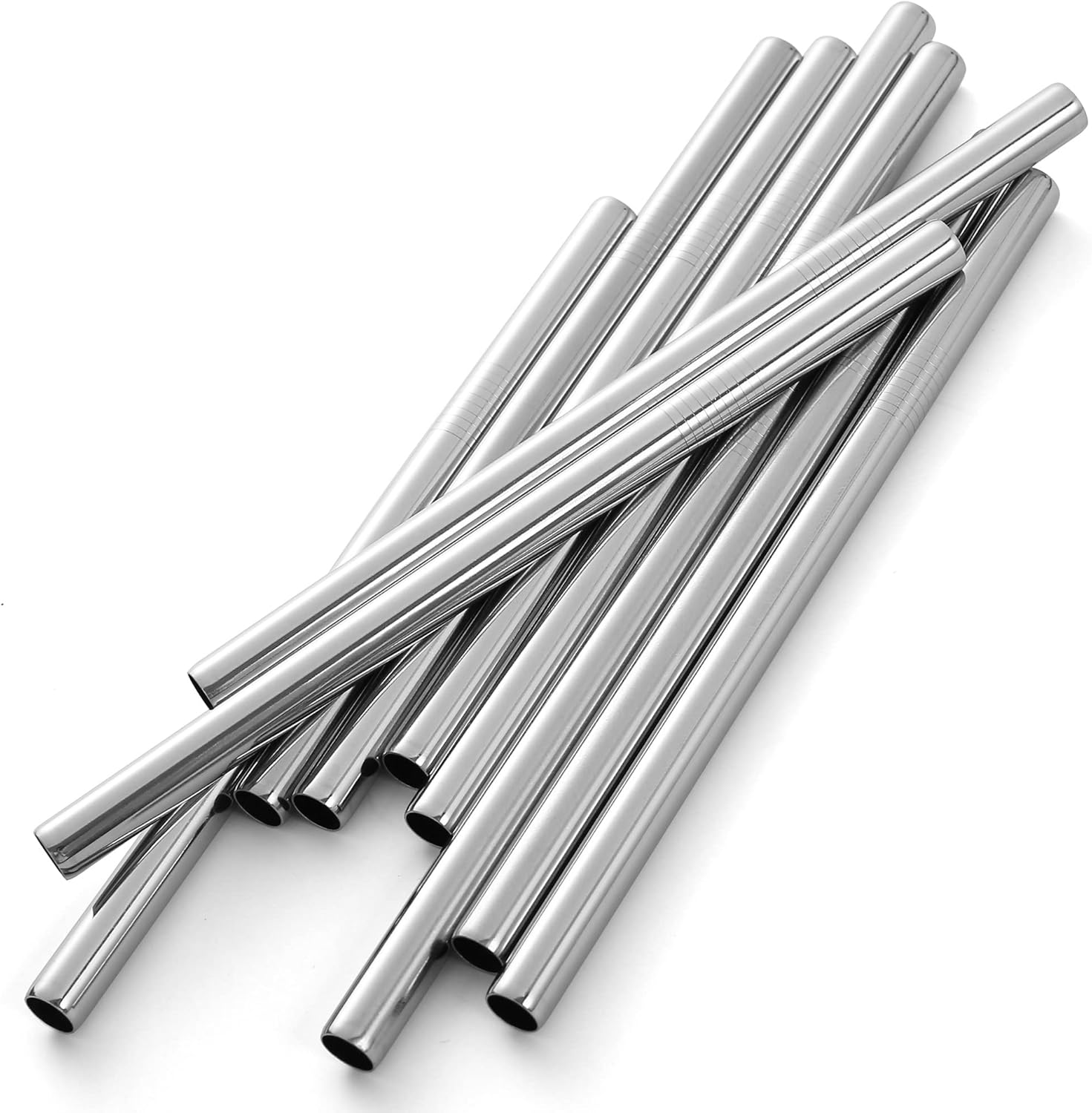Reusable Metal Gold Boba Straws & Smoothie Straws 50Pack.NiceCaTeLe 0.5" Wide Jumbo Stainless Steel Fat Straws in Bulk for Bubble Tea/Tapioca Pearl, Milkshakes, Smoothies, Jumbo Drinks (Gold)